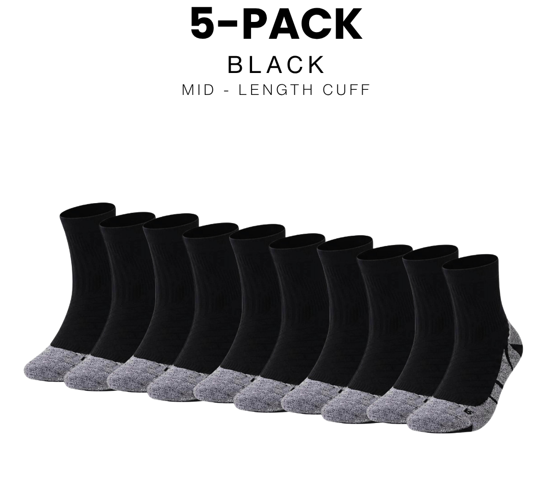 coolmax-running-socks-black-mid-cuff-length-5-pack