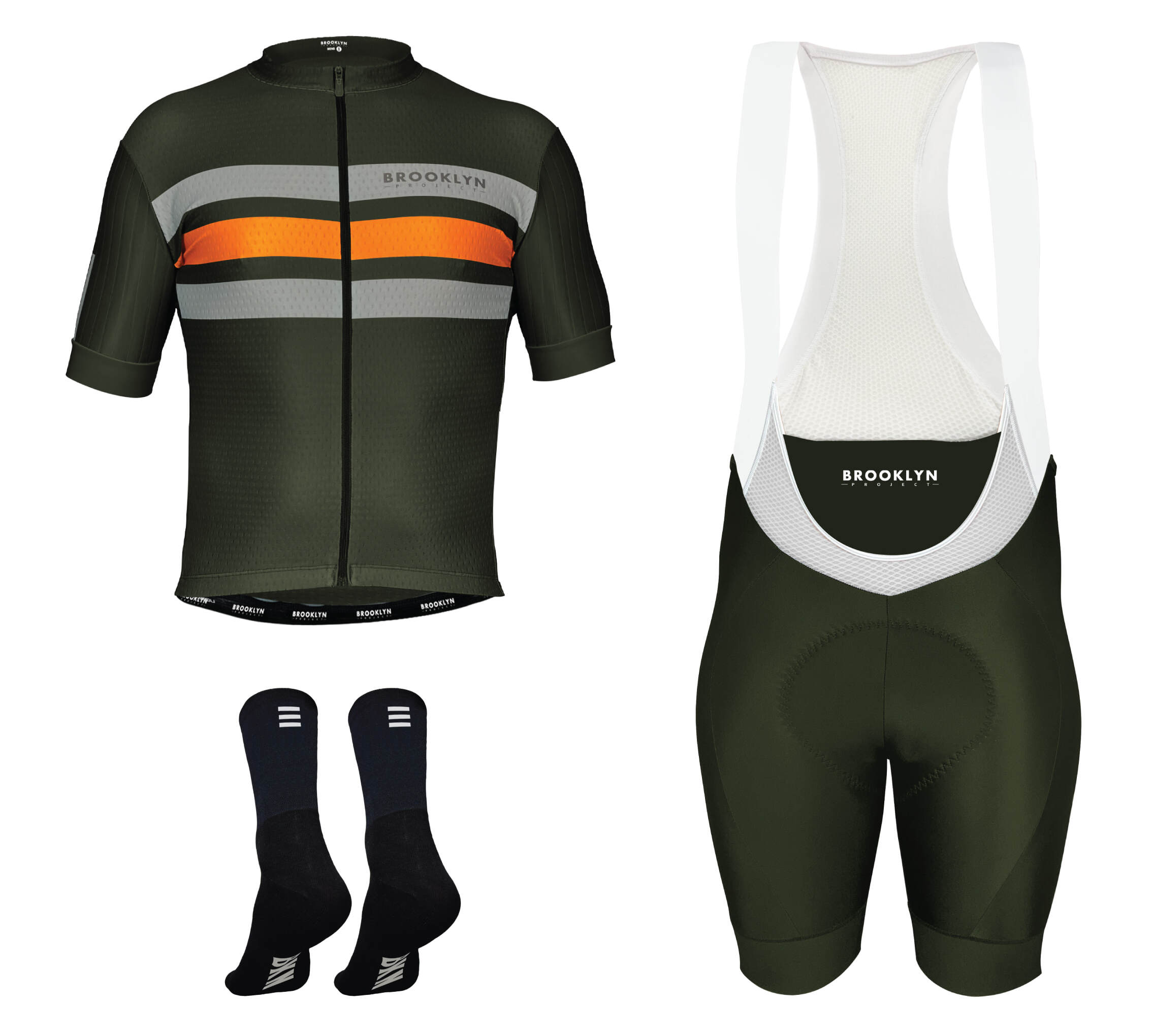 Pro Maximus Men's Cycling Bundle: Olive Jersey, Bib Shorts & Socks