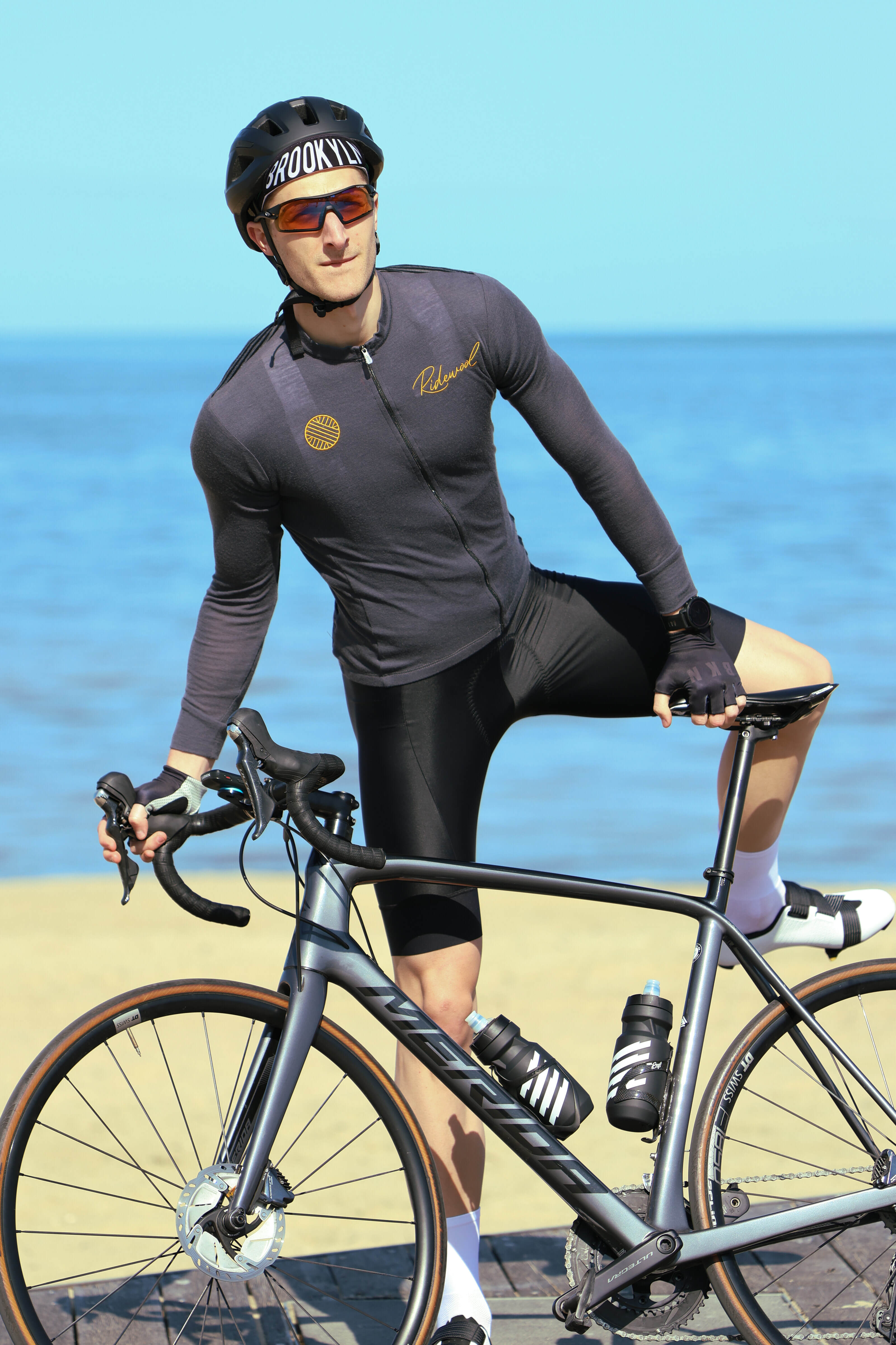 Merino Wool Cycling Jersey Long Sleeve Ridewool Grey