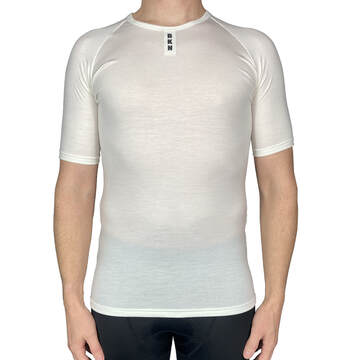 Merino Wool Cycling Undershirt Sleeved White