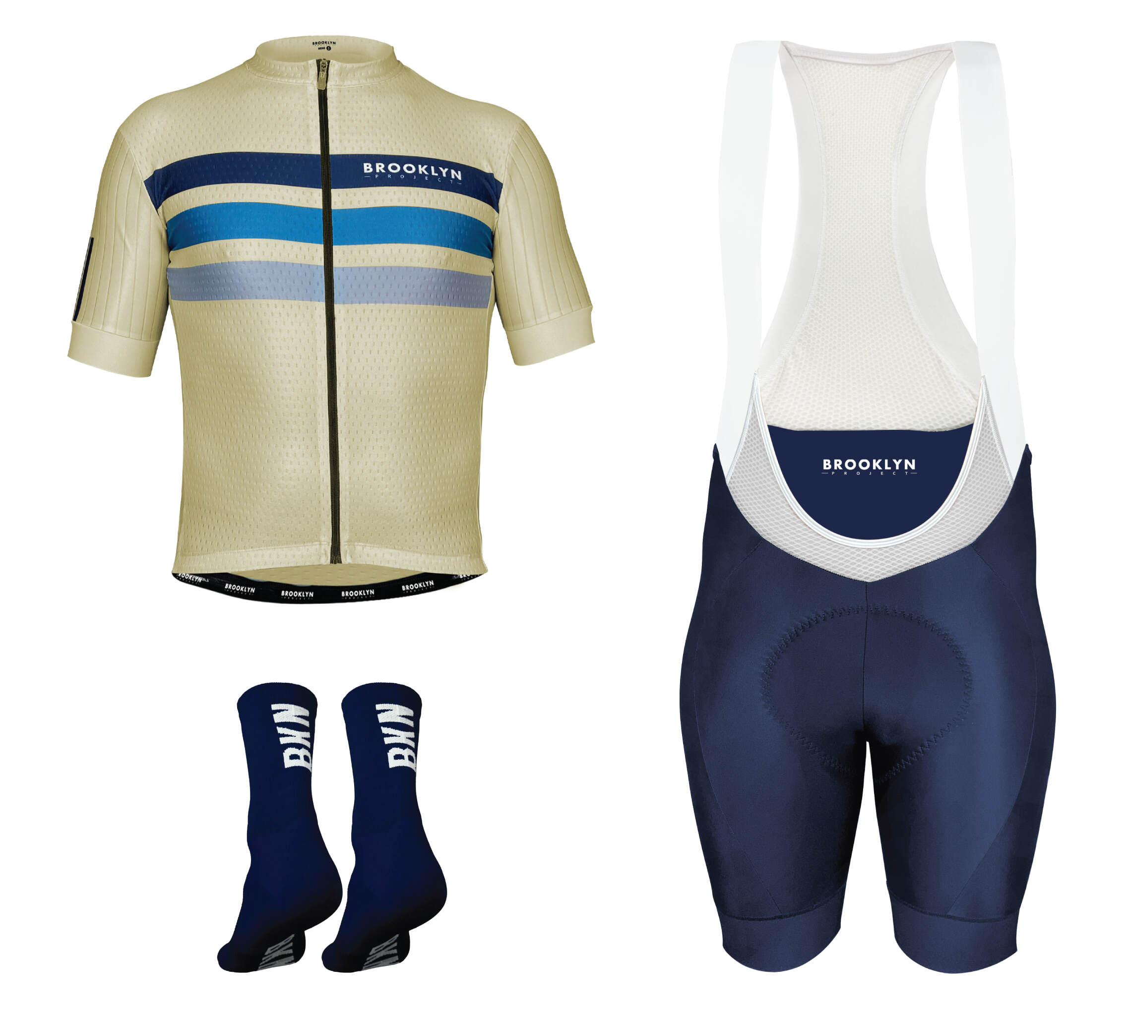 Pro Maximus Men's Cycling Bundle: Navy Jersey, Bib Shorts & Socks