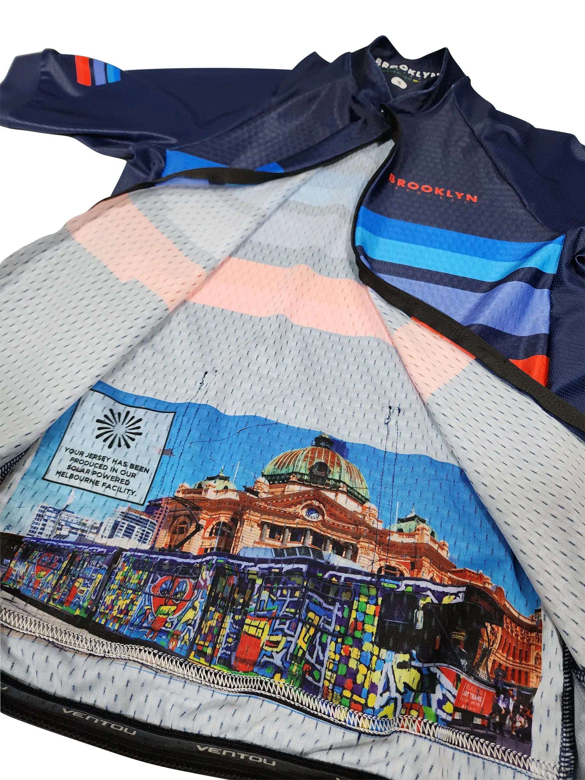 Men's Pro Cycling Jersey - Blocks Navy Blue | Lightweight Performance