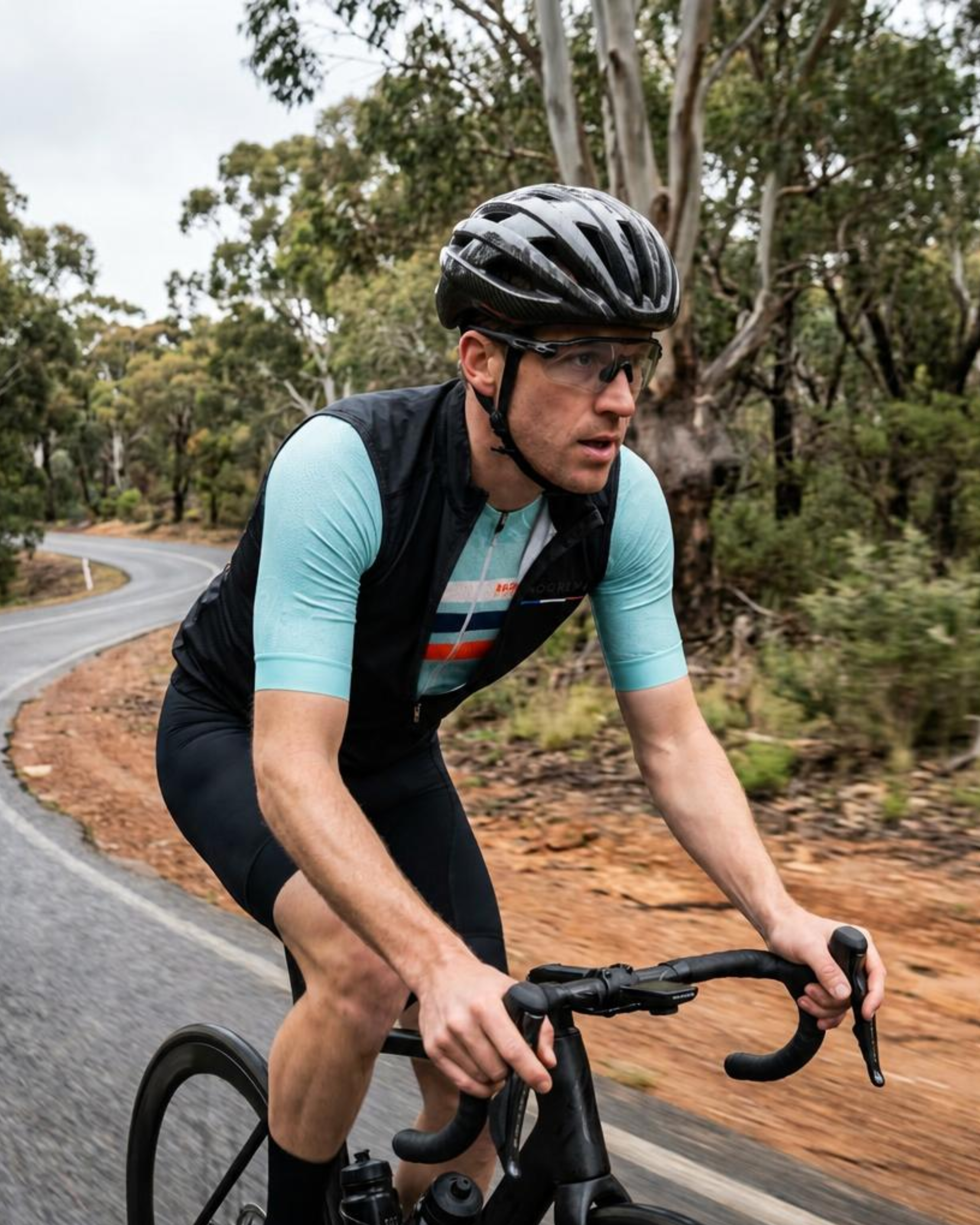 Men's Pro Water-Resistant Cycling Vest Gilet - Black, Windproof