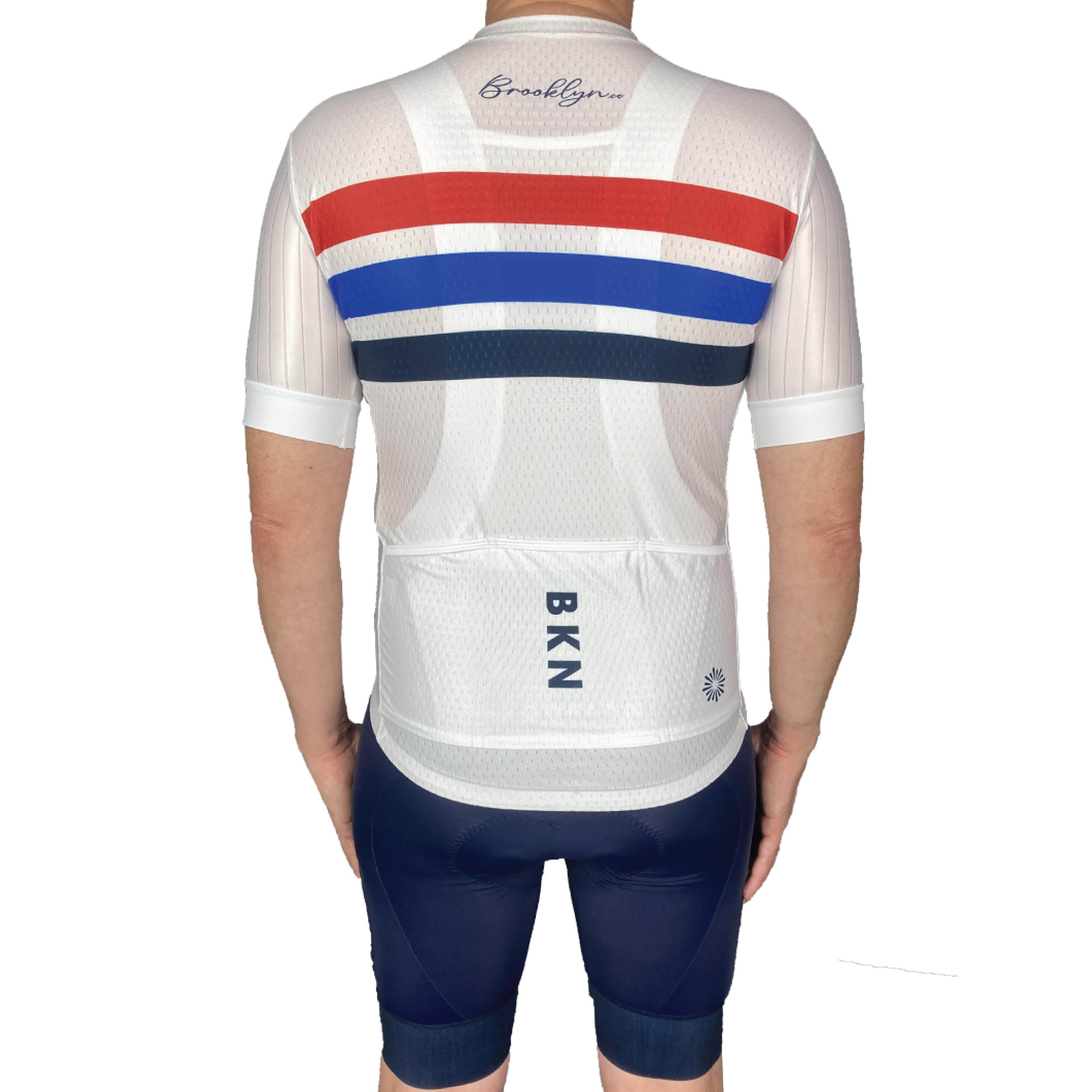 Pro Maximus Men's Cycling Bundle: White Jersey, Bib Shorts & Socks