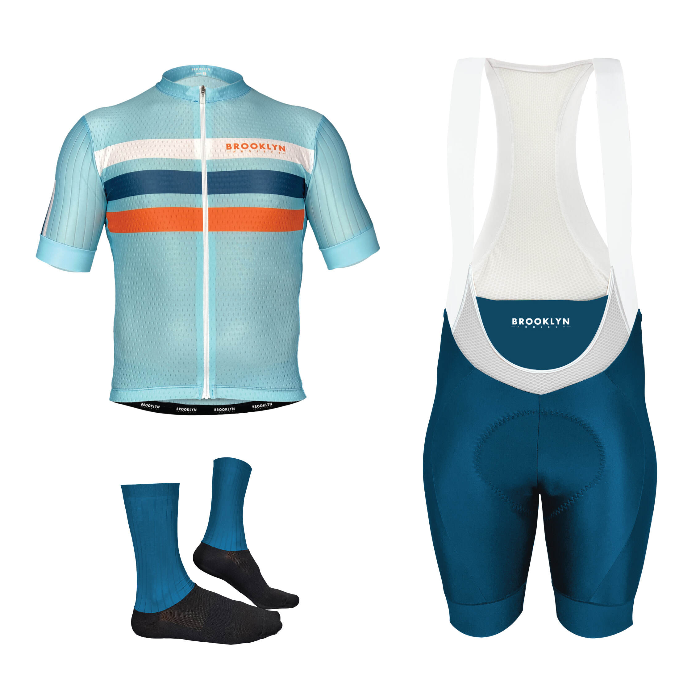Pro Maximus Men's Cycling Bundle: Teal Jersey, Bib Shorts & Socks
