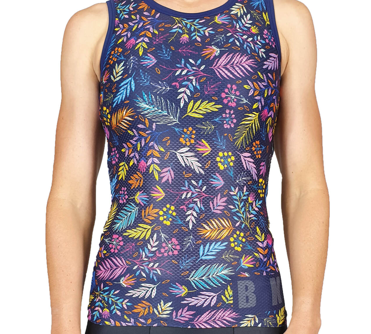 Women's Pro Mesh Undershirt – Breathable Navy Floral Base Layer