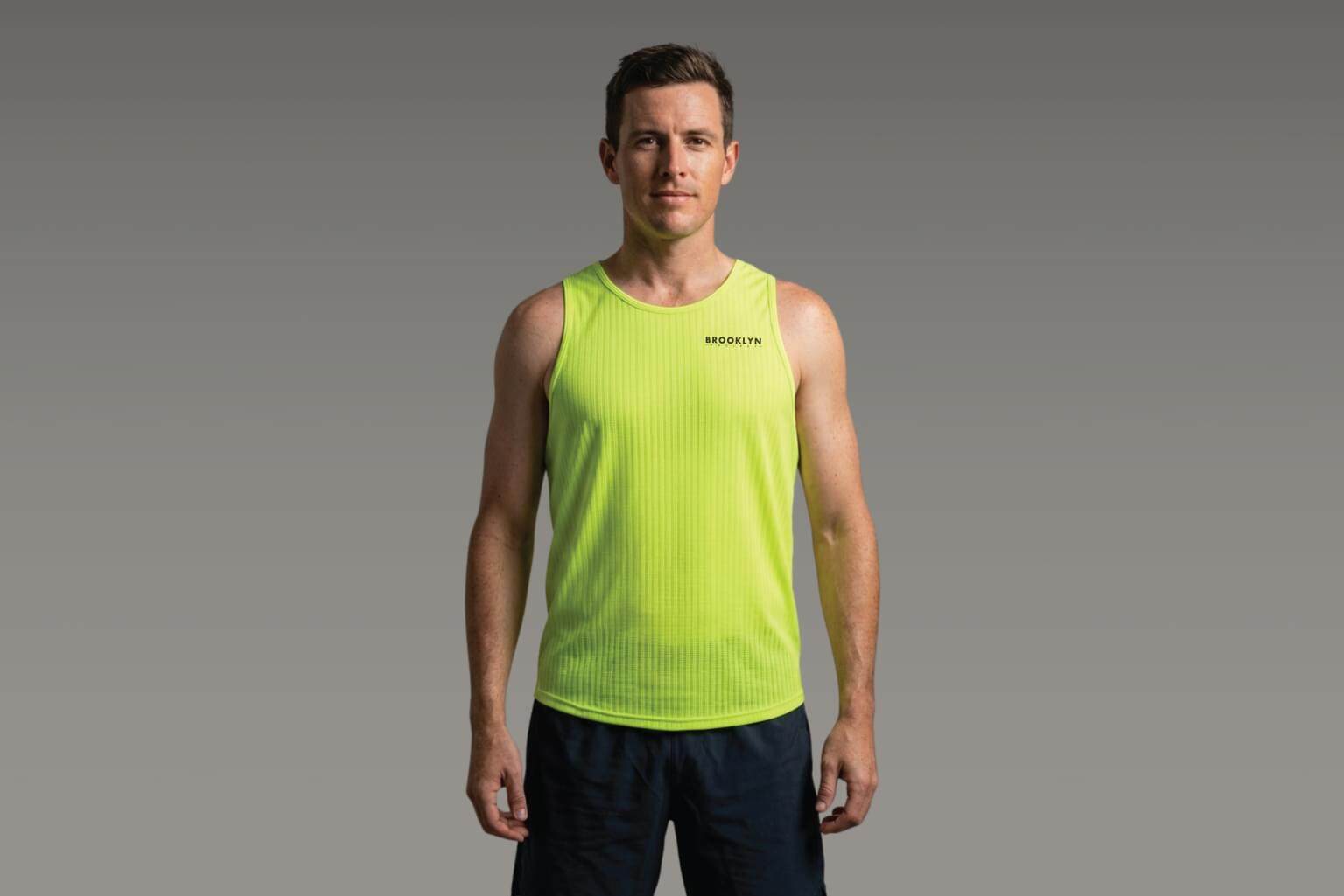 Men's Elite Lightweight Run Singlet - Breathable Technical Singlet, Fluoro Yellow