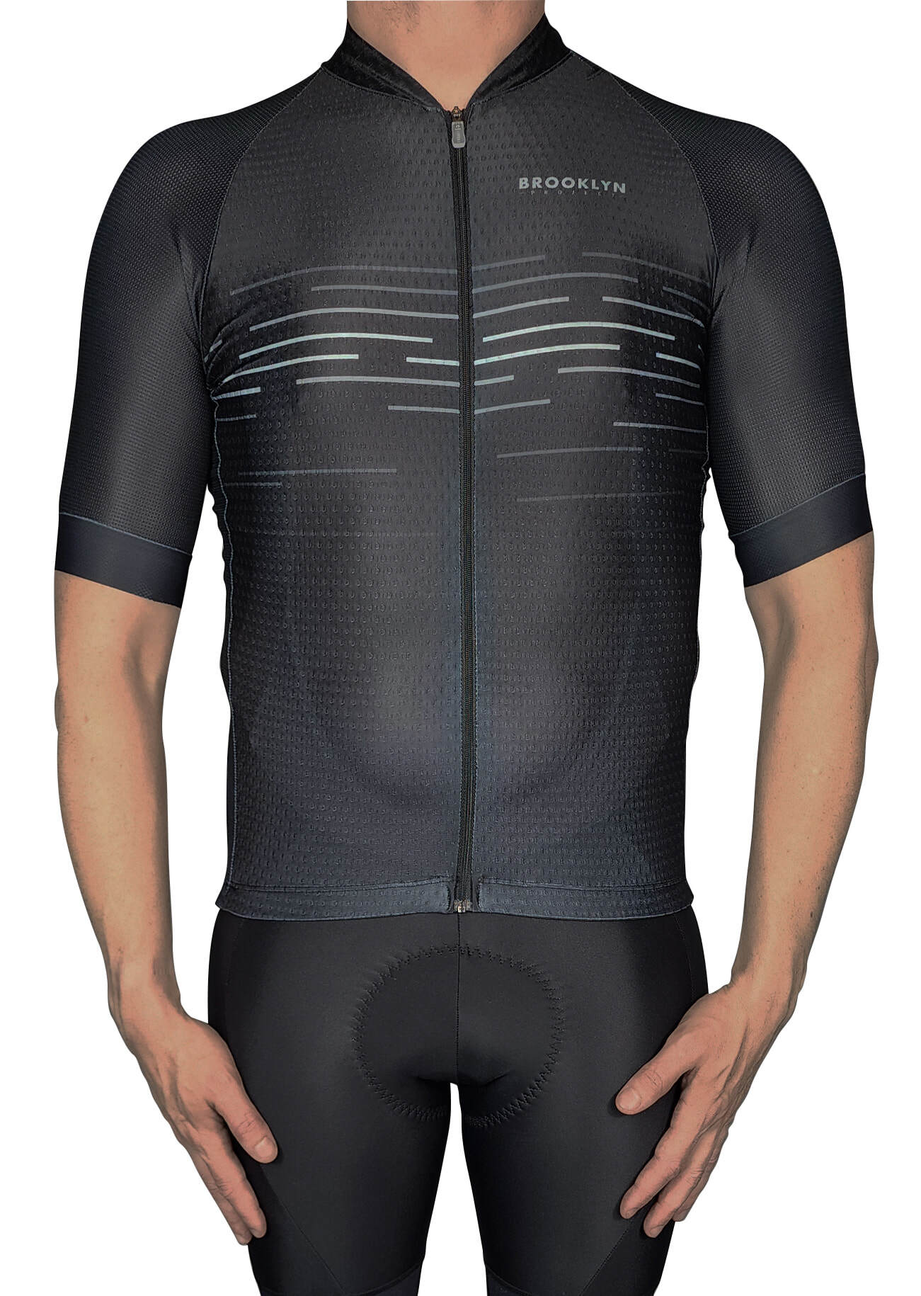 Men's Pro Cycling Jersey - Pinstripe Black | Lightweight Performance