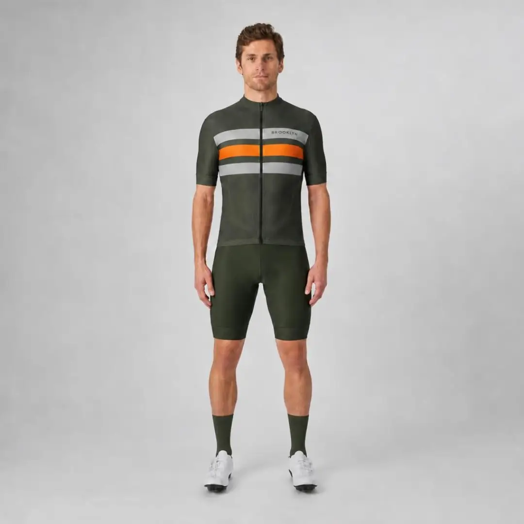 Pro Maximus Men's Cycling Bundle: Olive Jersey, Bib Shorts & Socks
