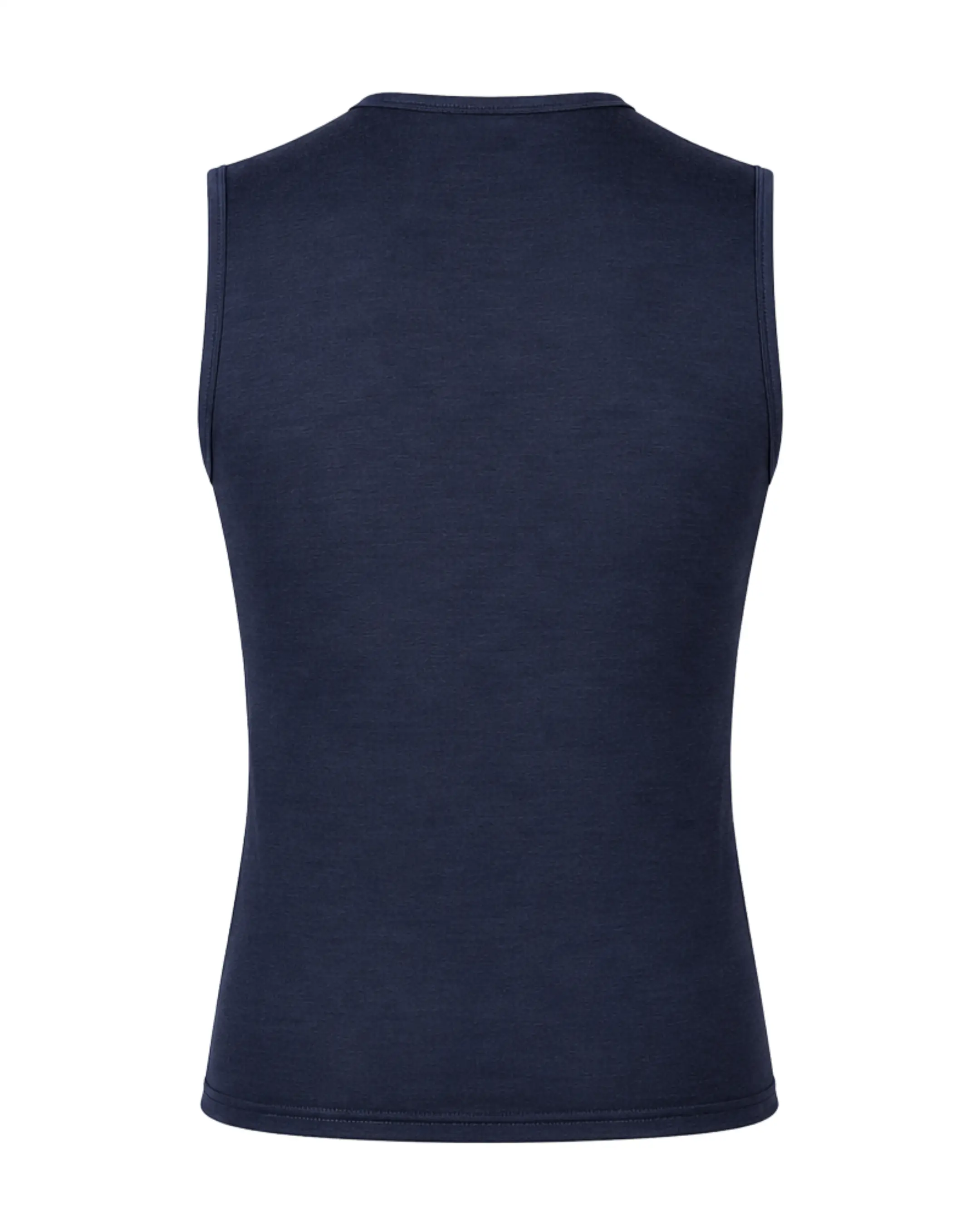 Merino Wool Tencel Cycling Undershirt Sleeveless Navy