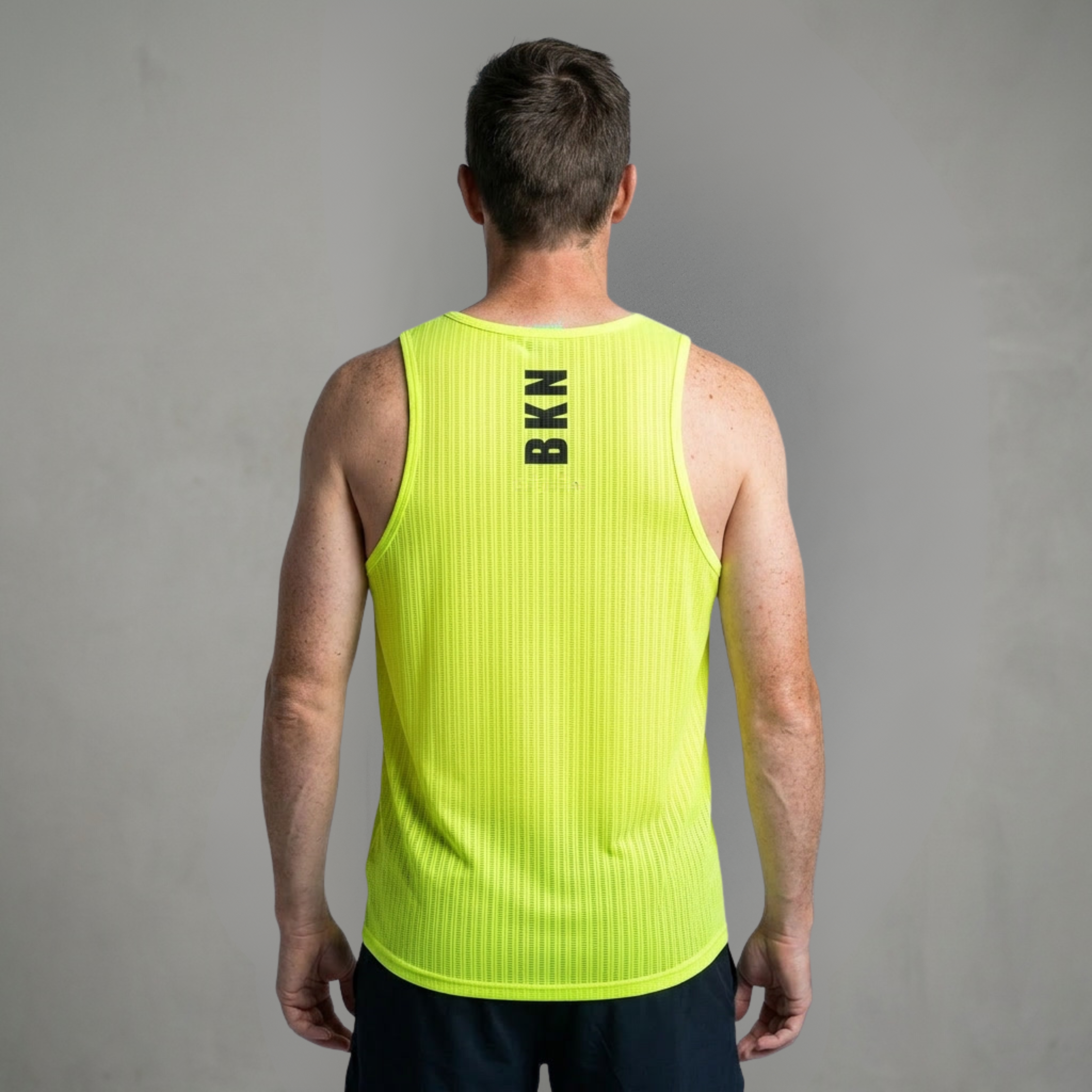 Men's Elite Lightweight Run Singlet - Breathable Technical Singlet, Fluoro Yellow