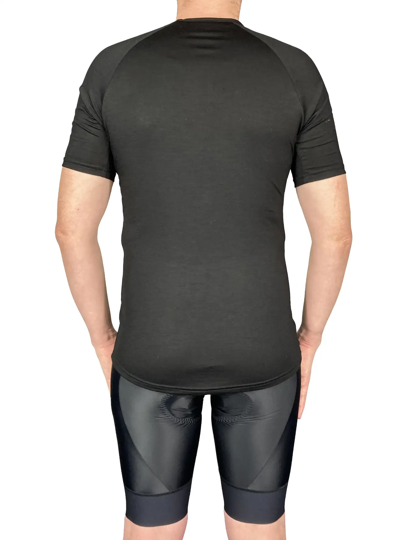 Merino Wool Tencel Cycling Undershirt Sleeved Black