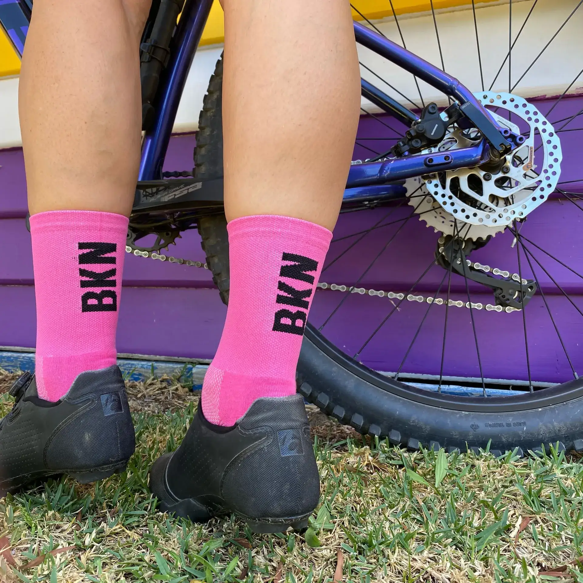 Pro Cycling Socks – Pink, Woven, 14cm cuff, Moisture-Wicking Fabric