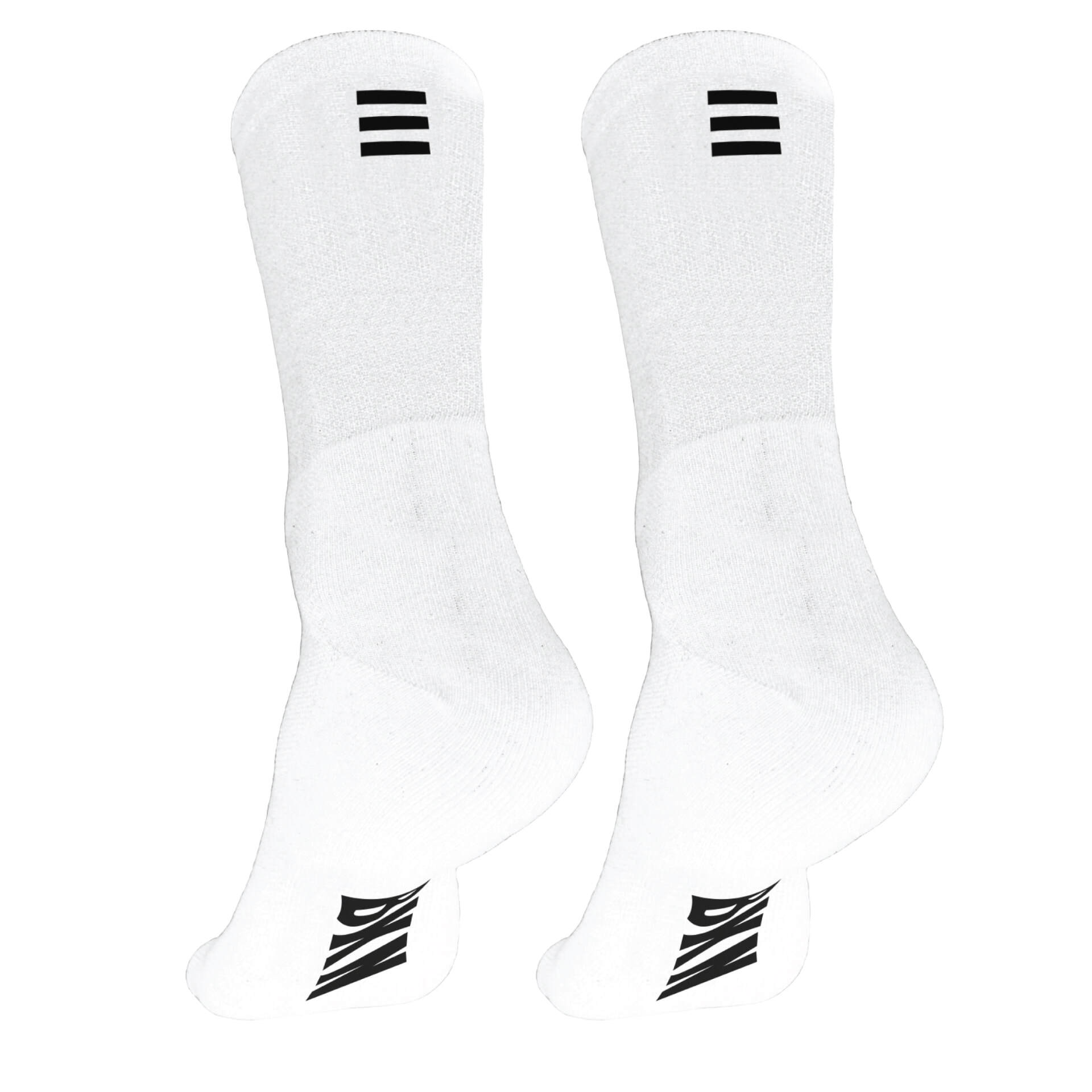 Pro Cycling Socks – White, Woven, 14cm cuff, Moisture-Wicking Fabric
