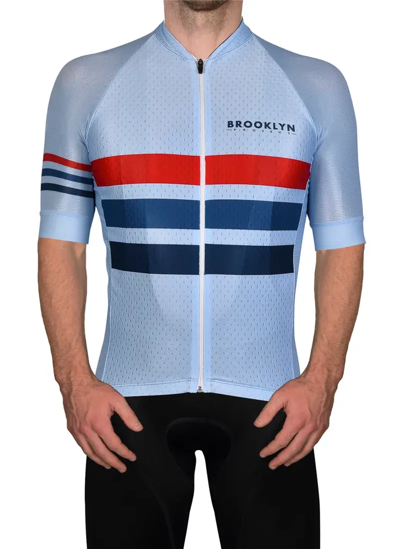 Men's Pro Cycling Jersey - Light Blue | Lightweight Performance