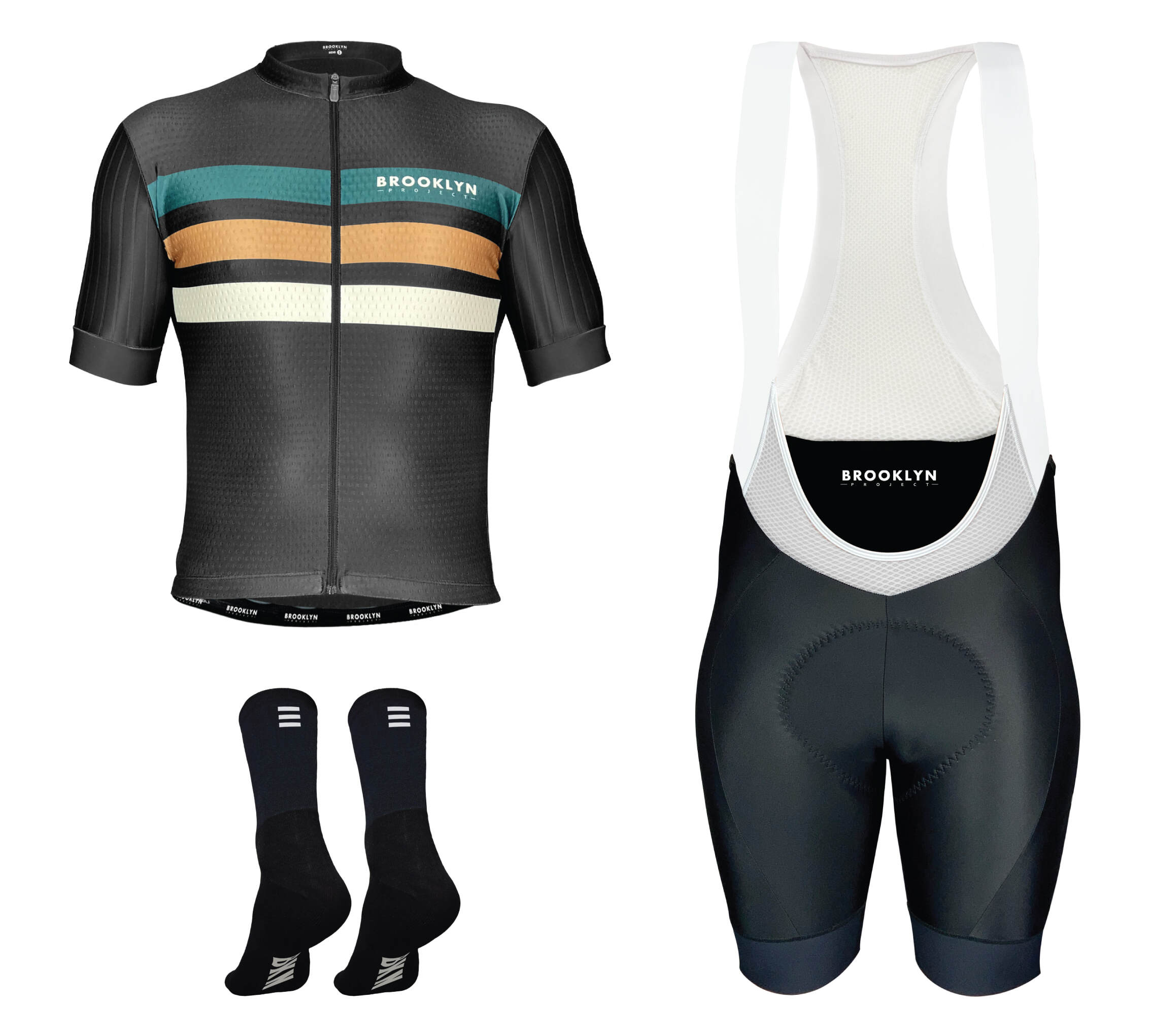 Pro Maximus Men's Cycling Bundle: Black Jersey, Bib Shorts & Socks 