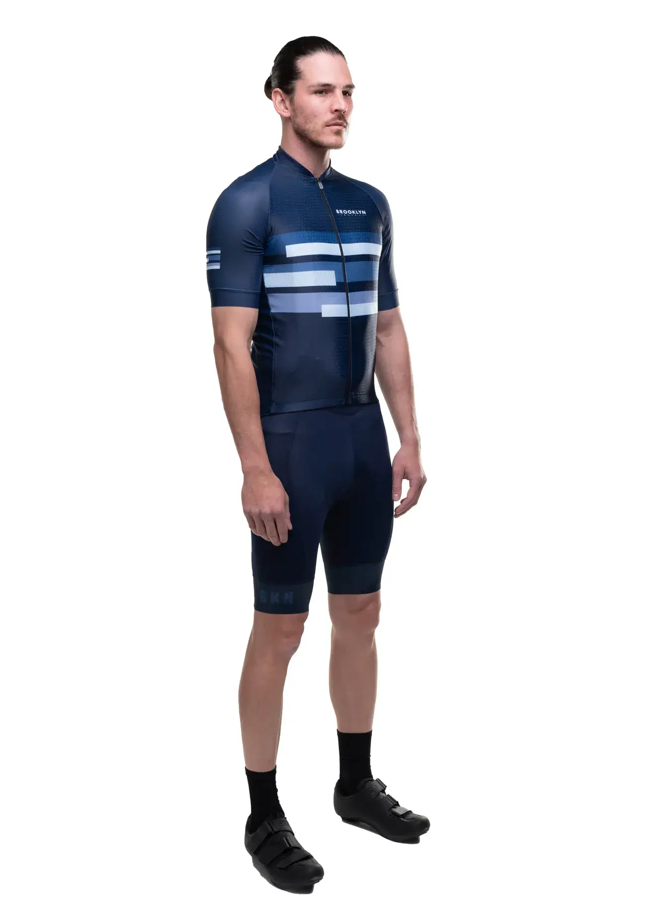 Men's Pro Cycling Jersey - Blocks Navy Blue | Lightweight Performance
