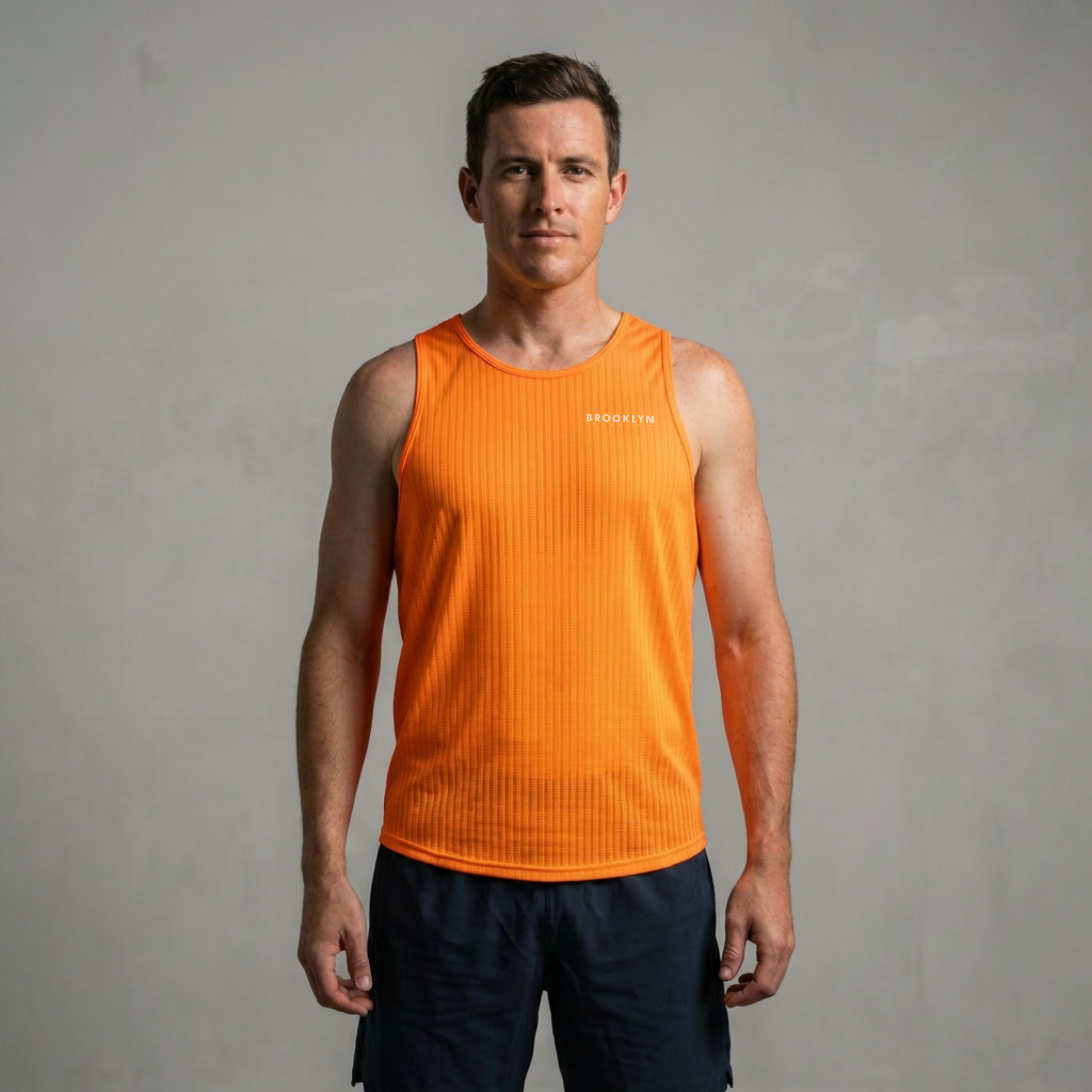 Men's Elite Lightweight Run Singlet - Breathable Technical Singlet, Fluoro Orange
