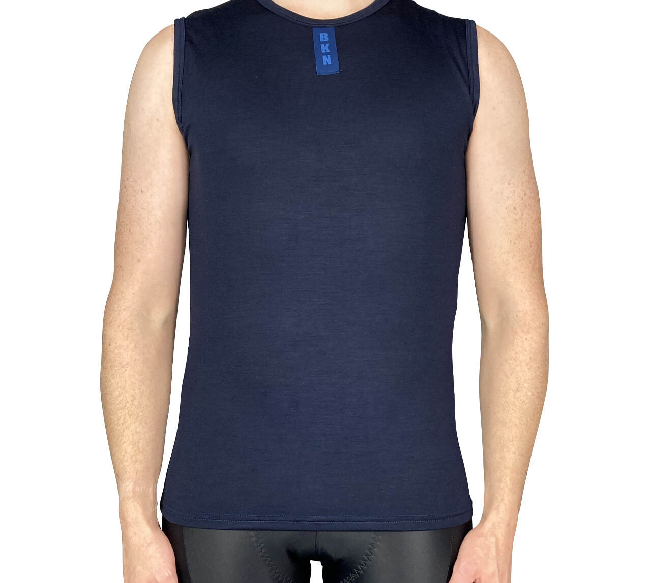 Merino Wool Tencel Cycling Undershirt Sleeveless Navy