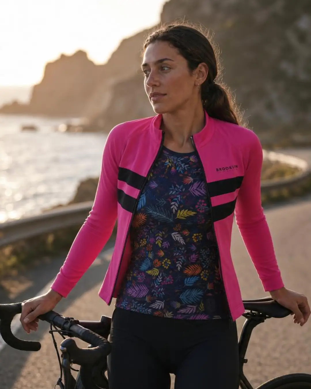 Women's Pro Mesh Undershirt – Breathable Navy Floral Base Layer