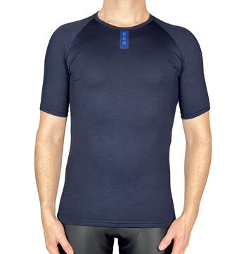 Merino Wool Tencel Cycling Undershirt Sleeved Navy