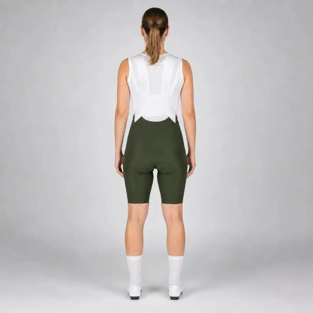 Pro Maximus Women's Cycling Bibs – Olive Long Distance Bib Shorts