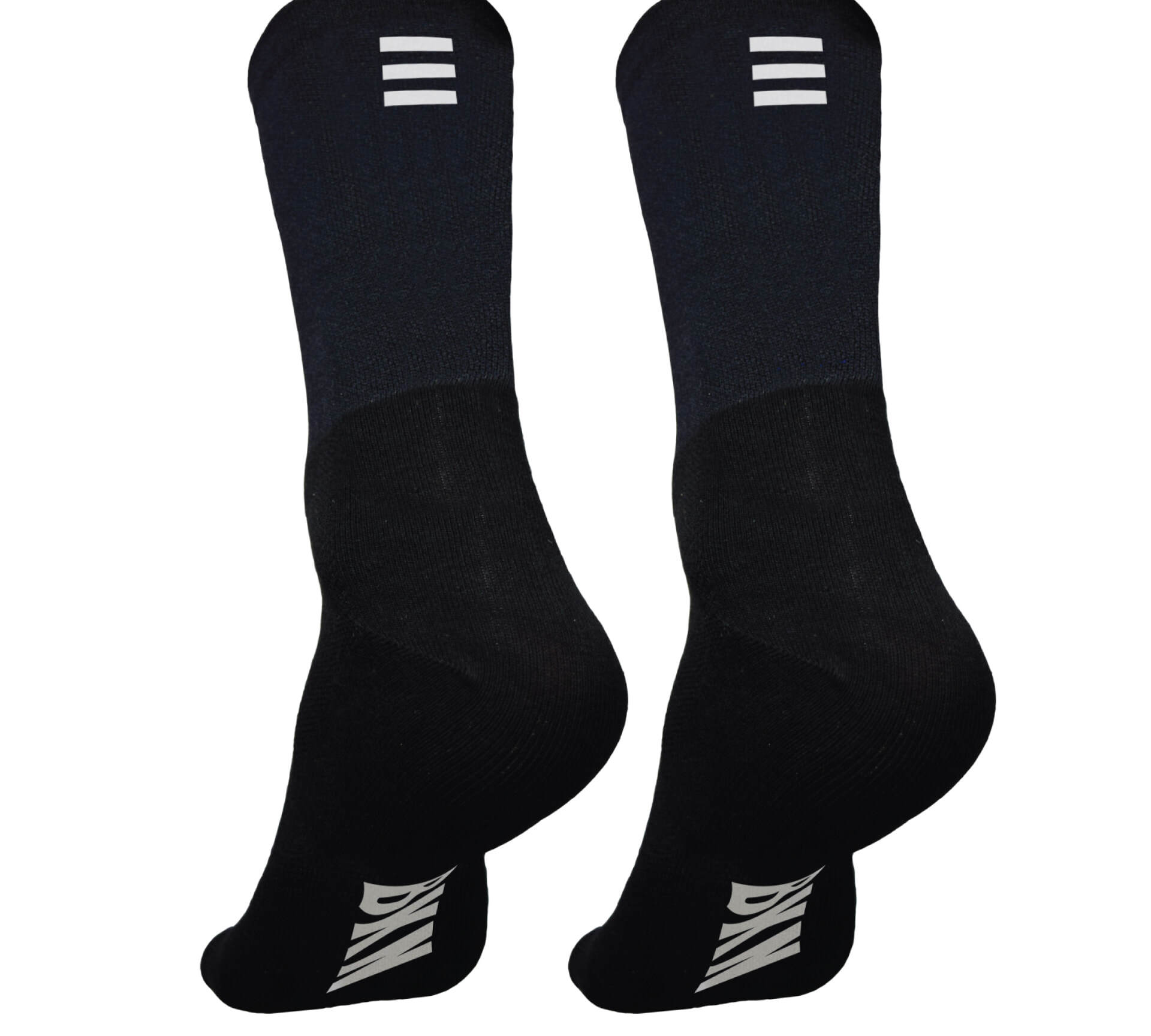 Pro Cycling Socks – Black, Woven, 14cm cuff, Moisture-Wicking Fabric