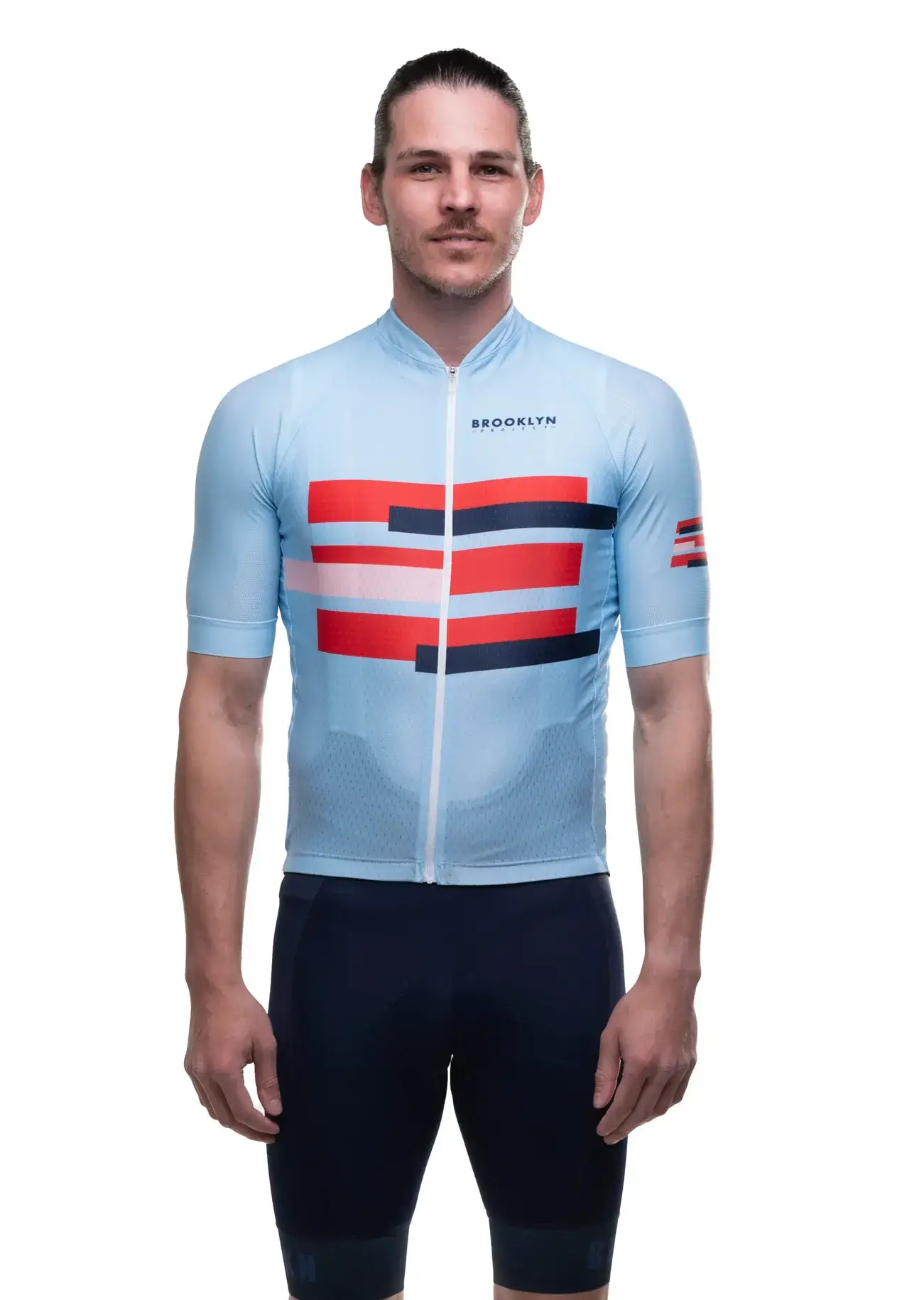 Men's Pro Cycling Jersey - Blocks Light Blue | Lightweight Performance
