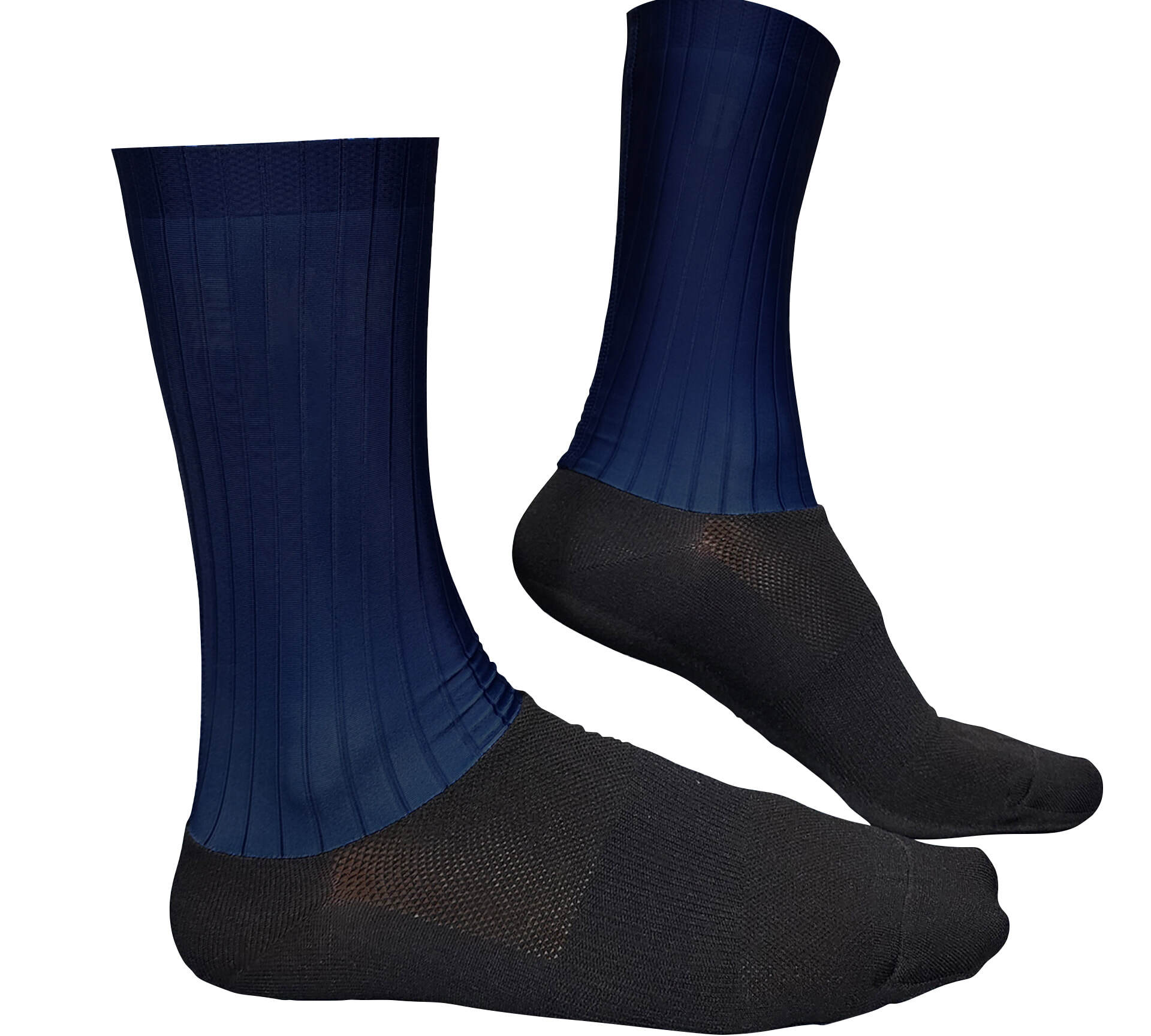 Aero Cycling Socks Navy on bike