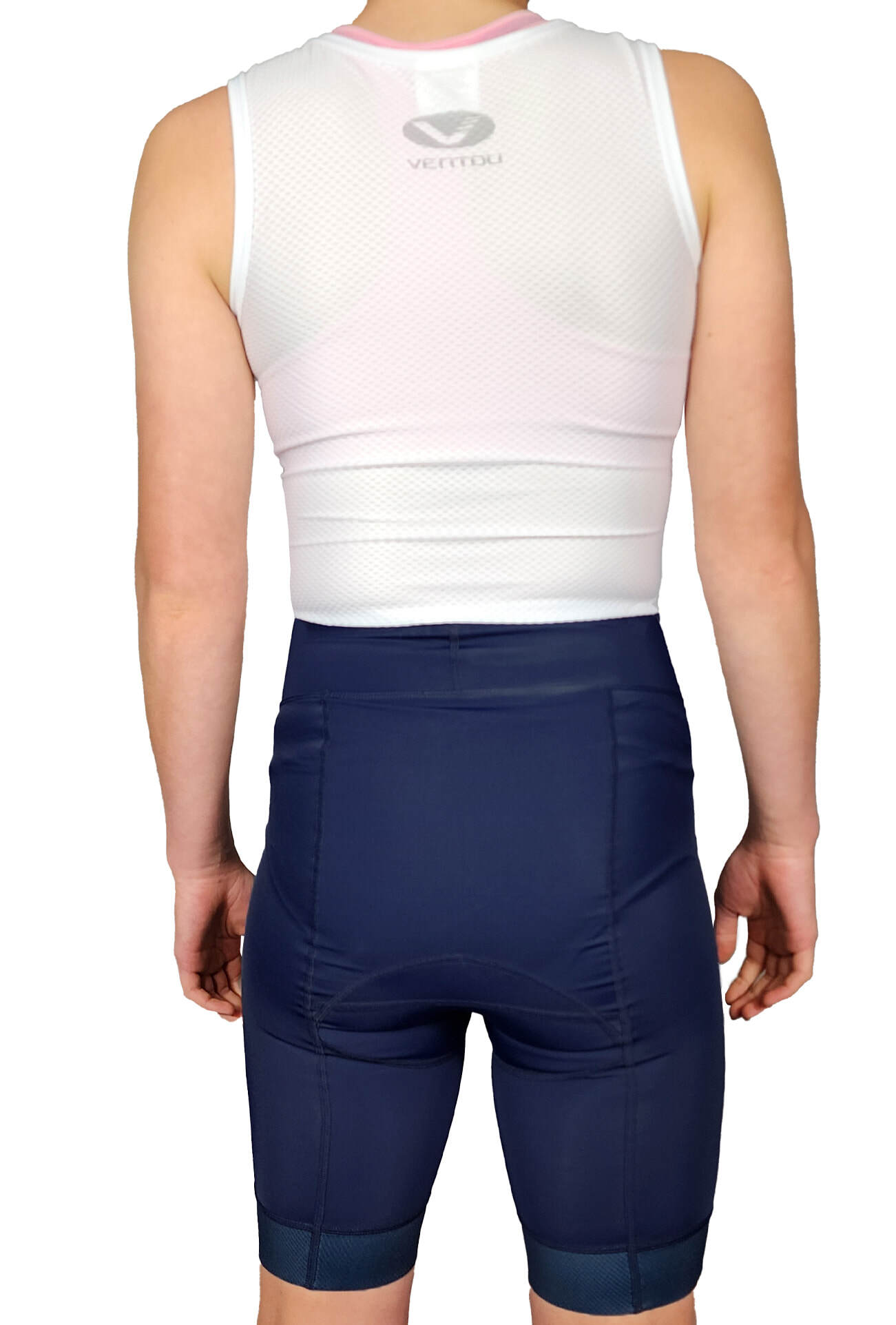 Women’s Endurance Triathlon Shorts with Pockets – Navy Compression Tri-Race Shorts