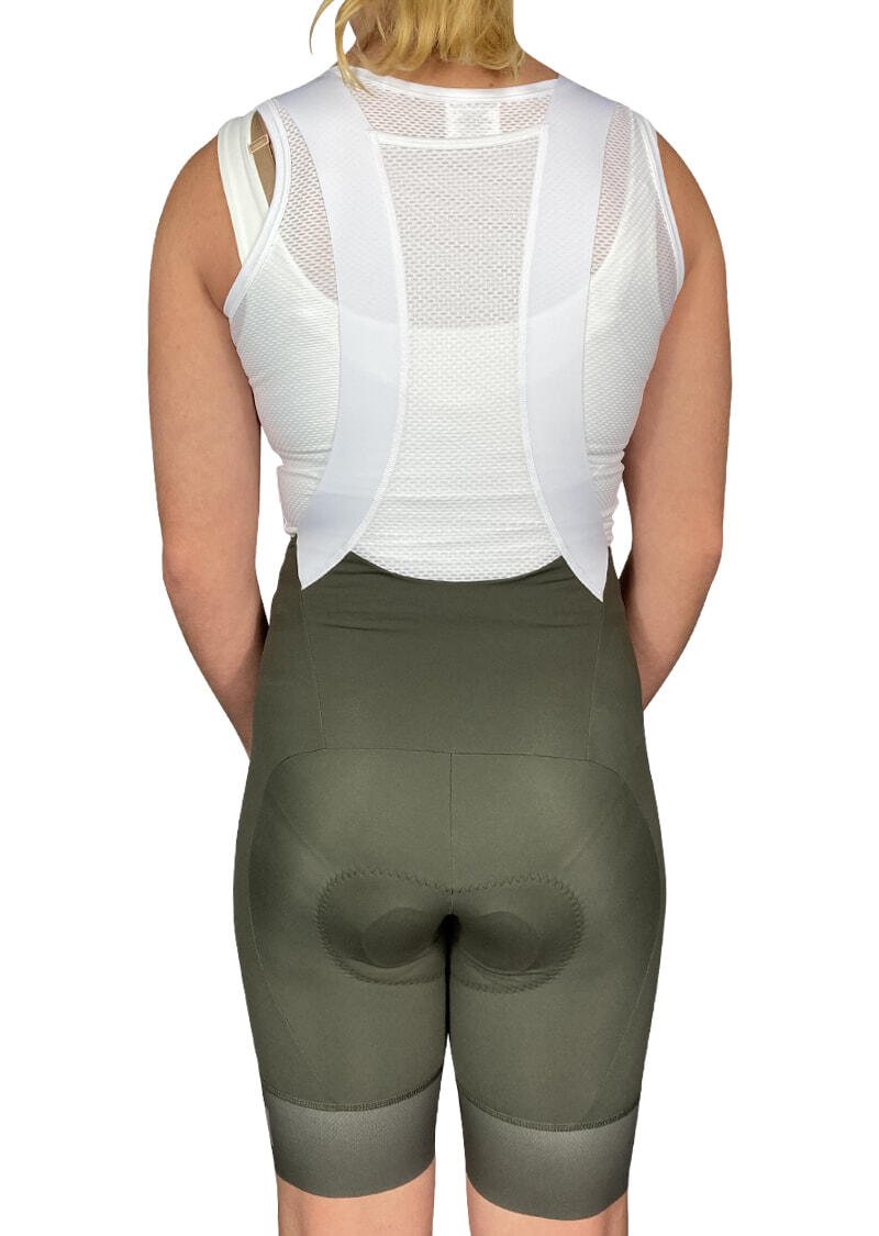 Pro Maximus Women's Cycling Bibs – Olive Long Distance Bib Shorts