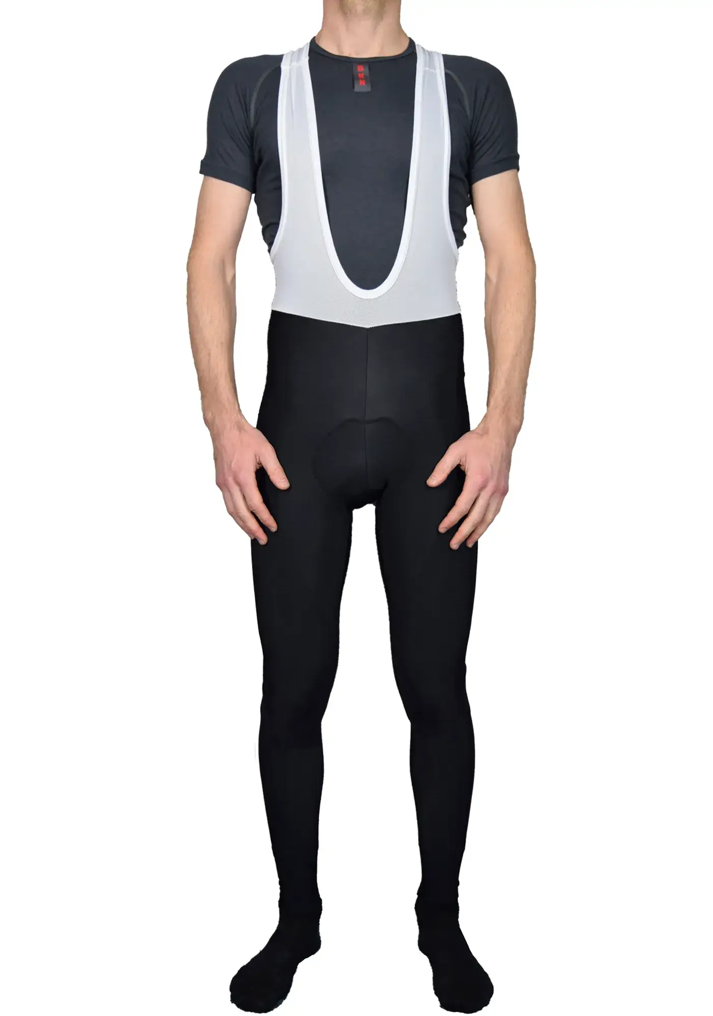 Men's Thermal Cycling Bib Tights – Winter Fleece Lined, Black