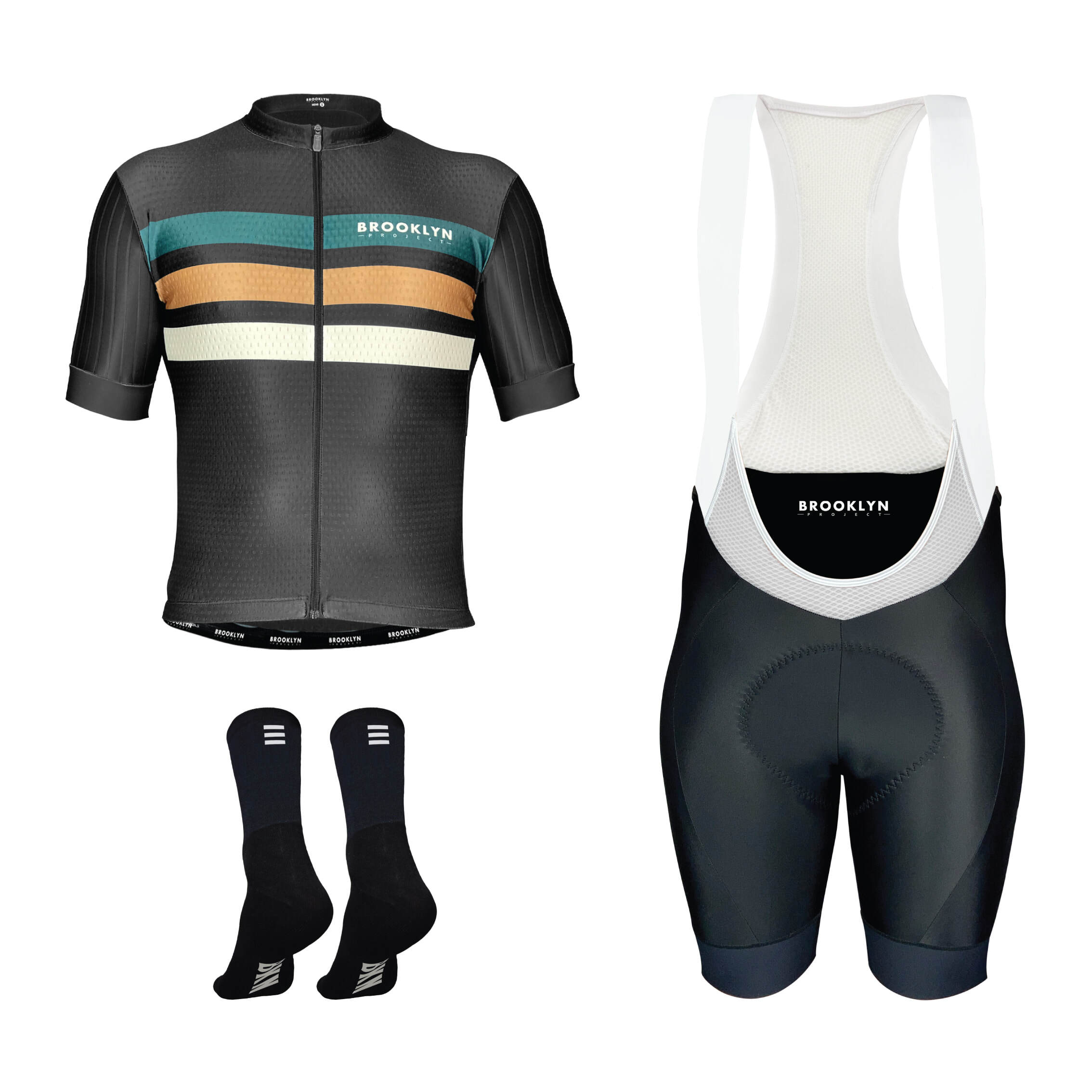 Pro Maximus Men's Cycling Bundle: Black Jersey, Bib Shorts & Socks 