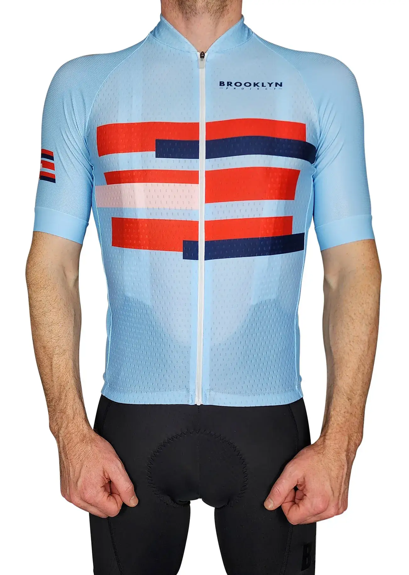 Men's Pro Cycling Jersey - Blocks Light Blue | Lightweight Performance