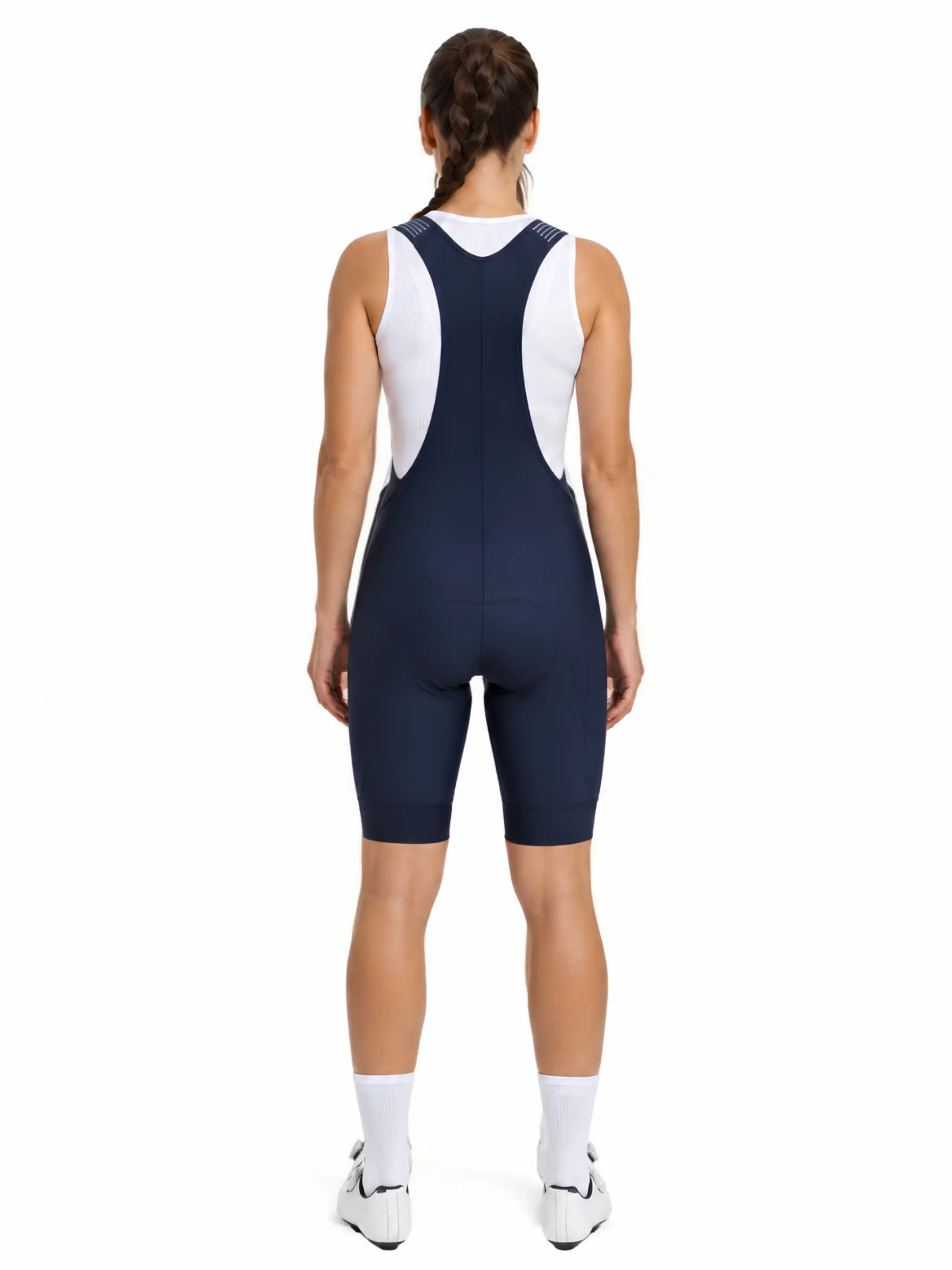 Womens Core Cycling Bib Shorts - High-Density Chamois Padding Compression Navy