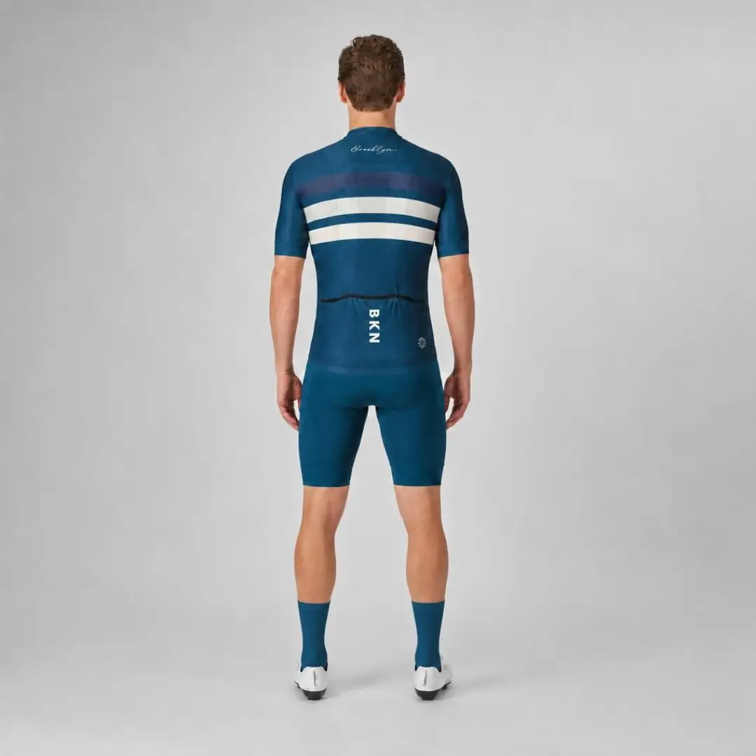 Pro Maximus Men's Cycling Bundle: Blue Jersey, Bib Shorts & Socks