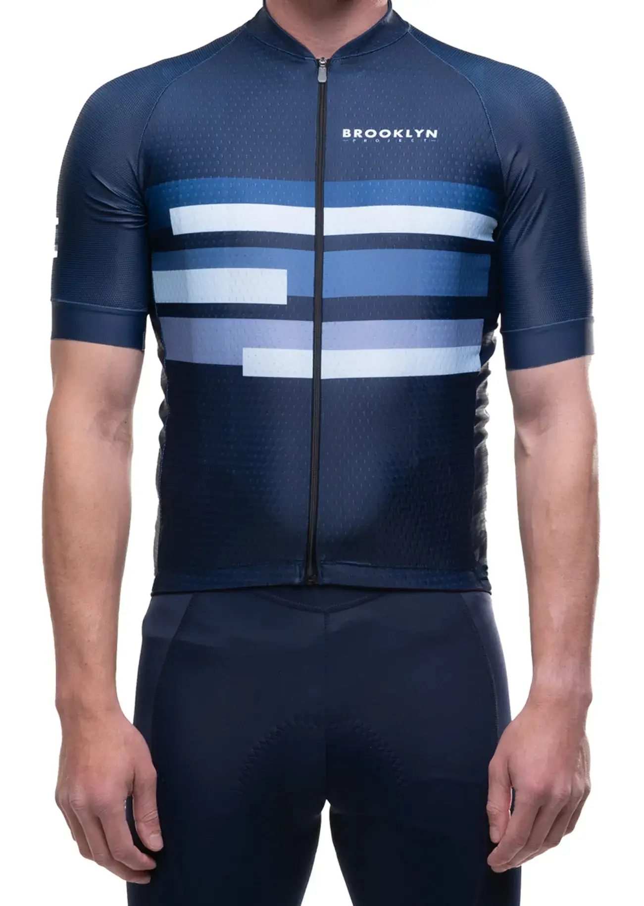 Men's Pro Cycling Jersey - Blocks Navy Blue | Lightweight Performance