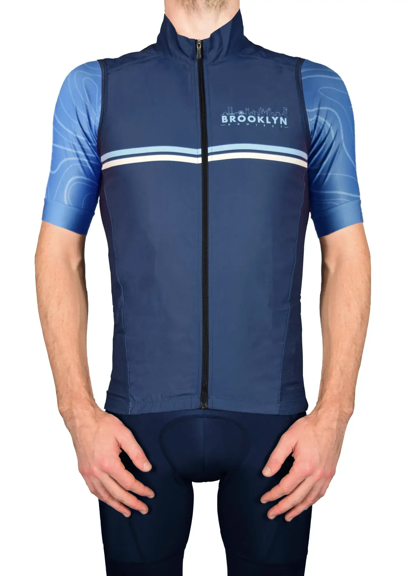 Men's Pro Water-Resistant Cycling Vest Gilet - Navy, Windproof