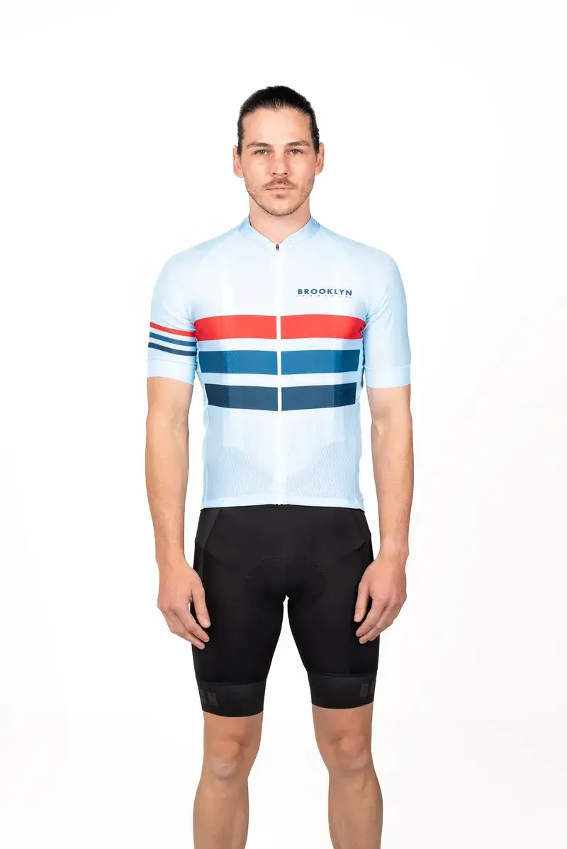Men's Pro Cycling Jersey - Light Blue | Lightweight Performance