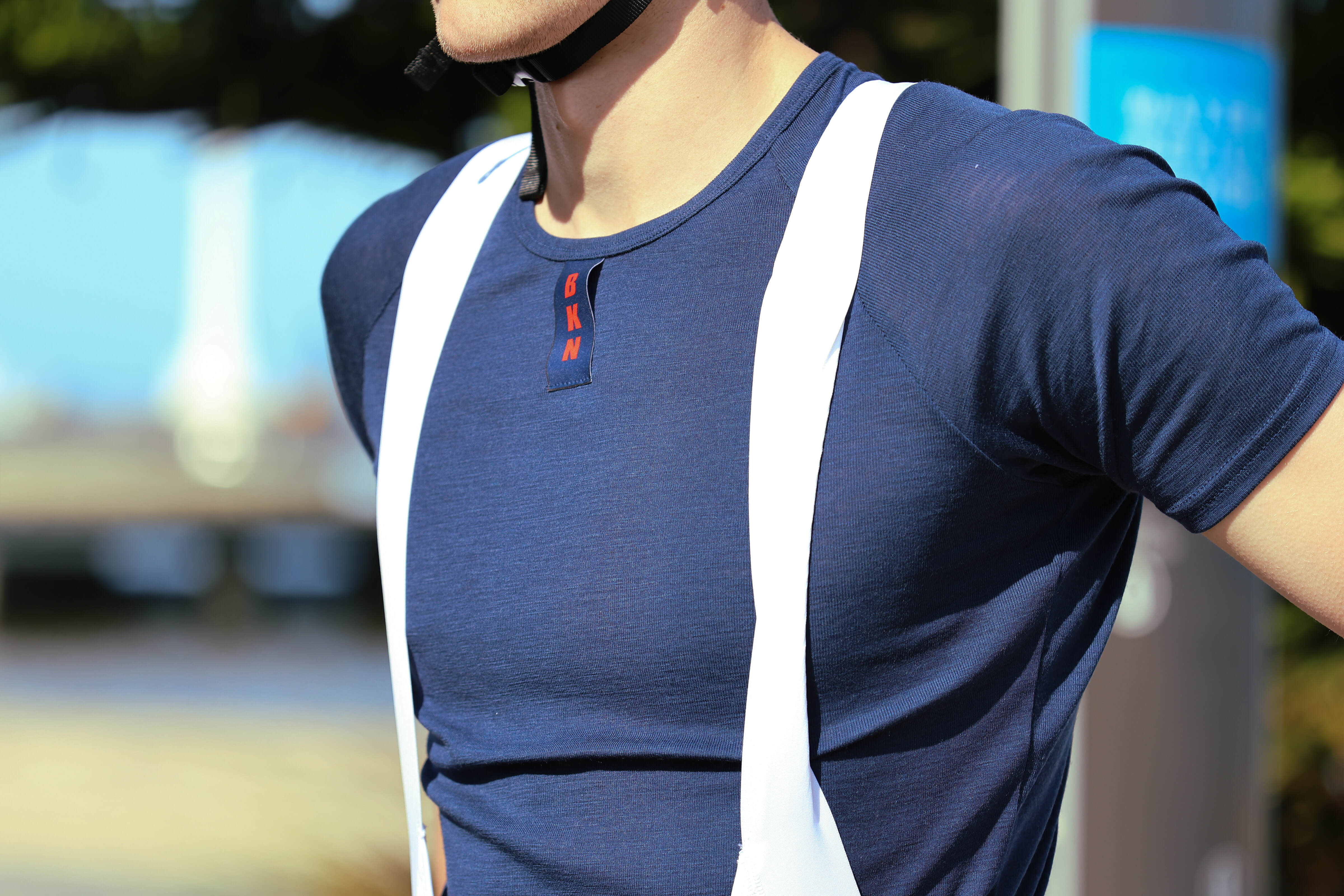 Merino Wool Cycling Undershirt Sleeved Navy