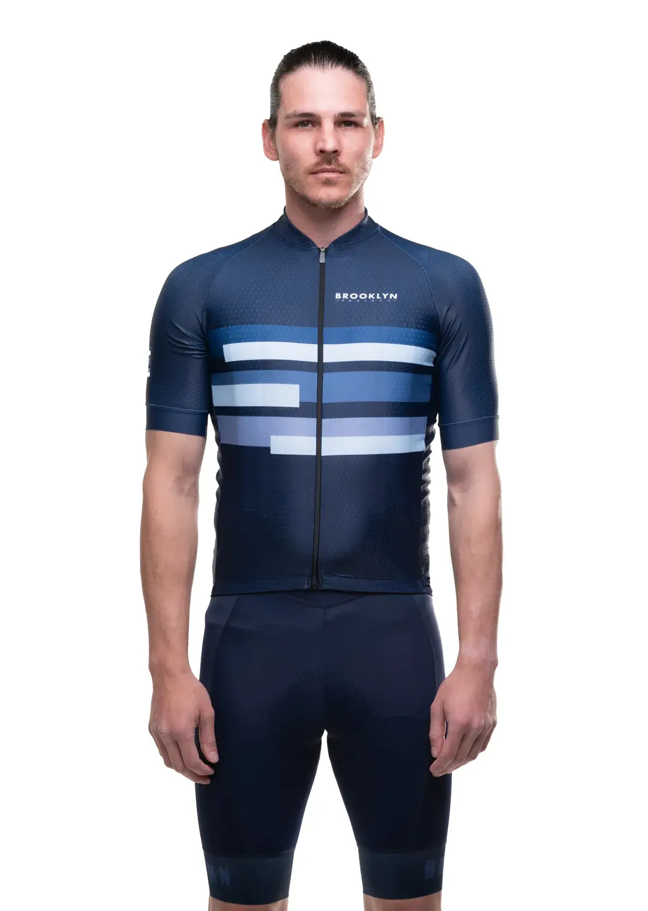 Men's Pro Cycling Jersey - Blocks Navy Blue | Lightweight Performance