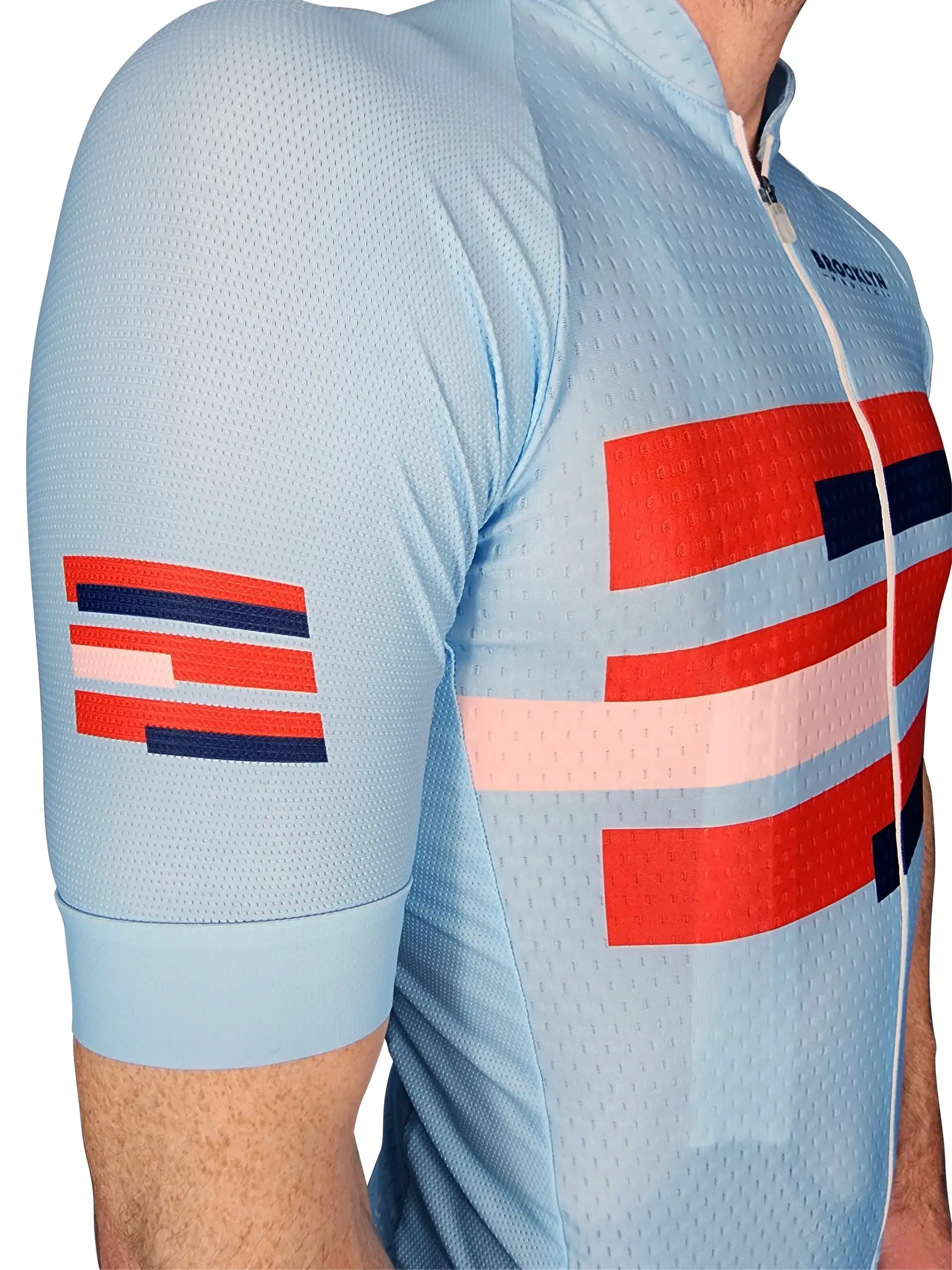 Men's Pro Cycling Jersey - Blocks Light Blue | Lightweight Performance