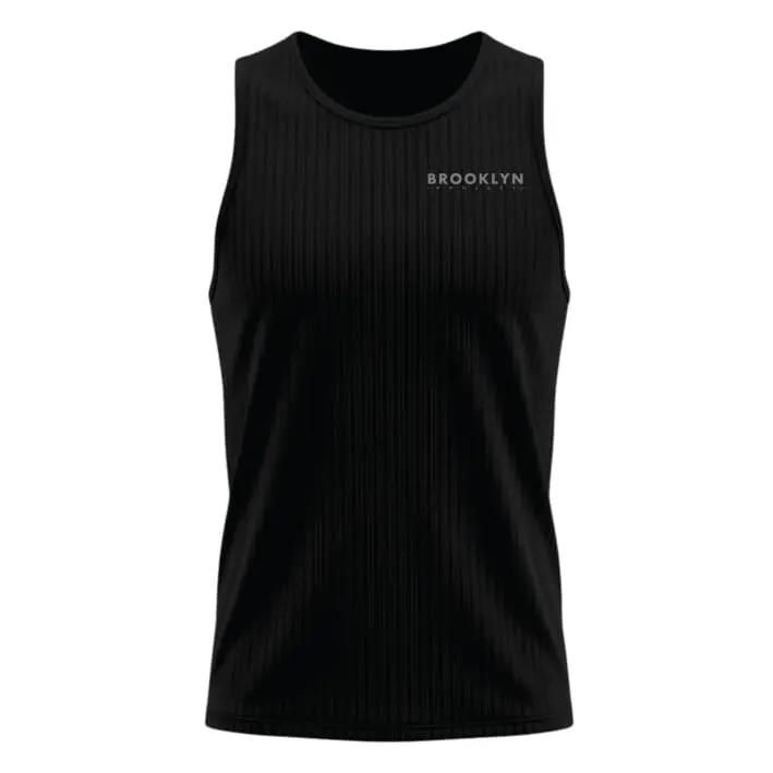 Men's Elite Lightweight Run Singlet - Breathable Technical Singlet, Black