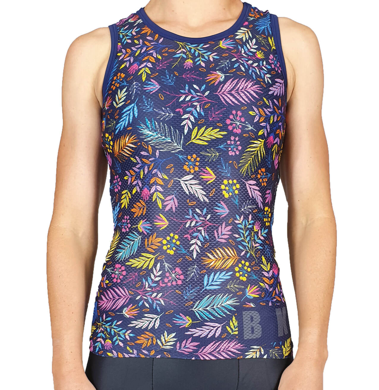 Women's Pro Mesh Undershirt – Breathable Navy Floral Base Layer