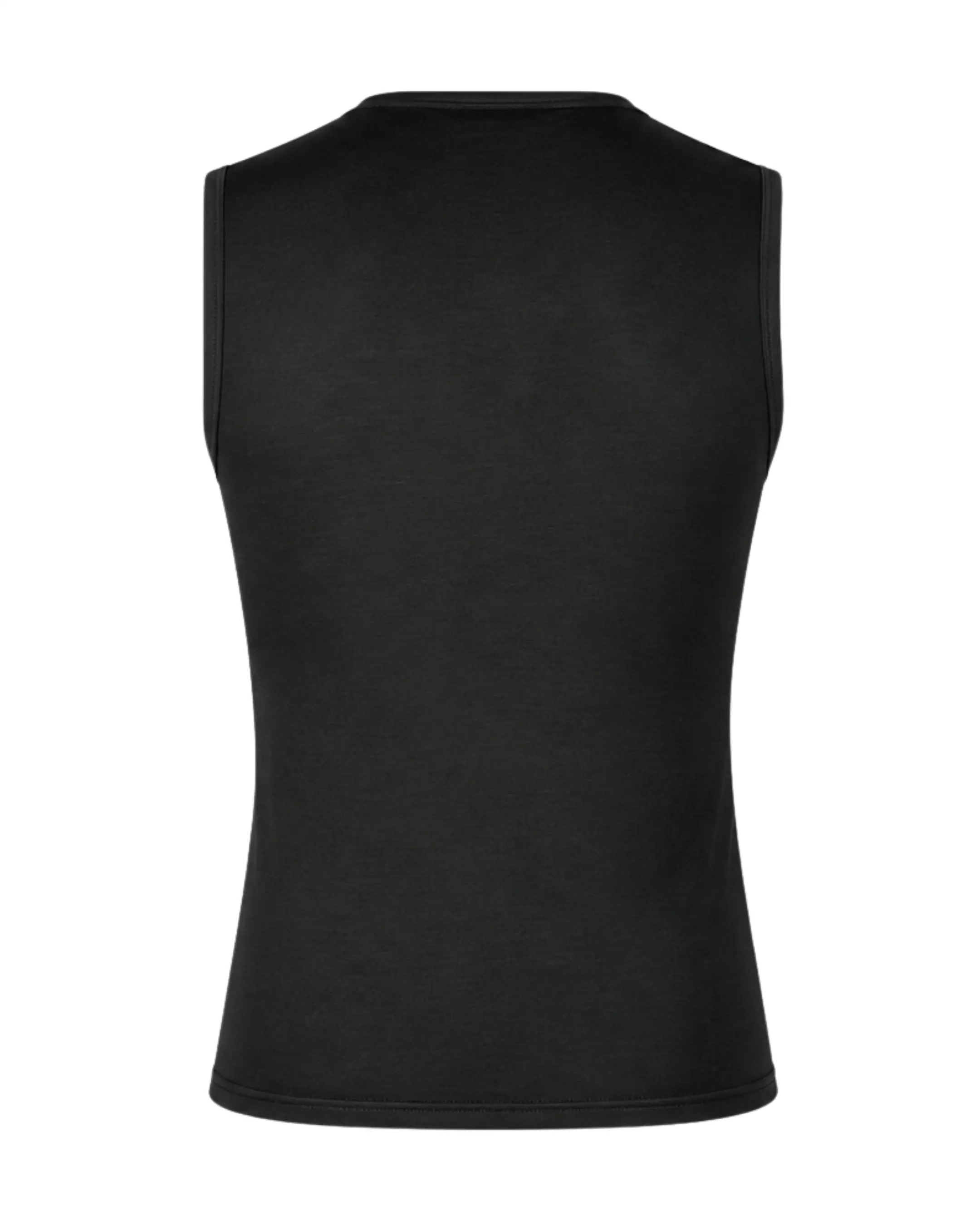 Merino Wool Tencel Cycling Undershirt Sleeveless Black