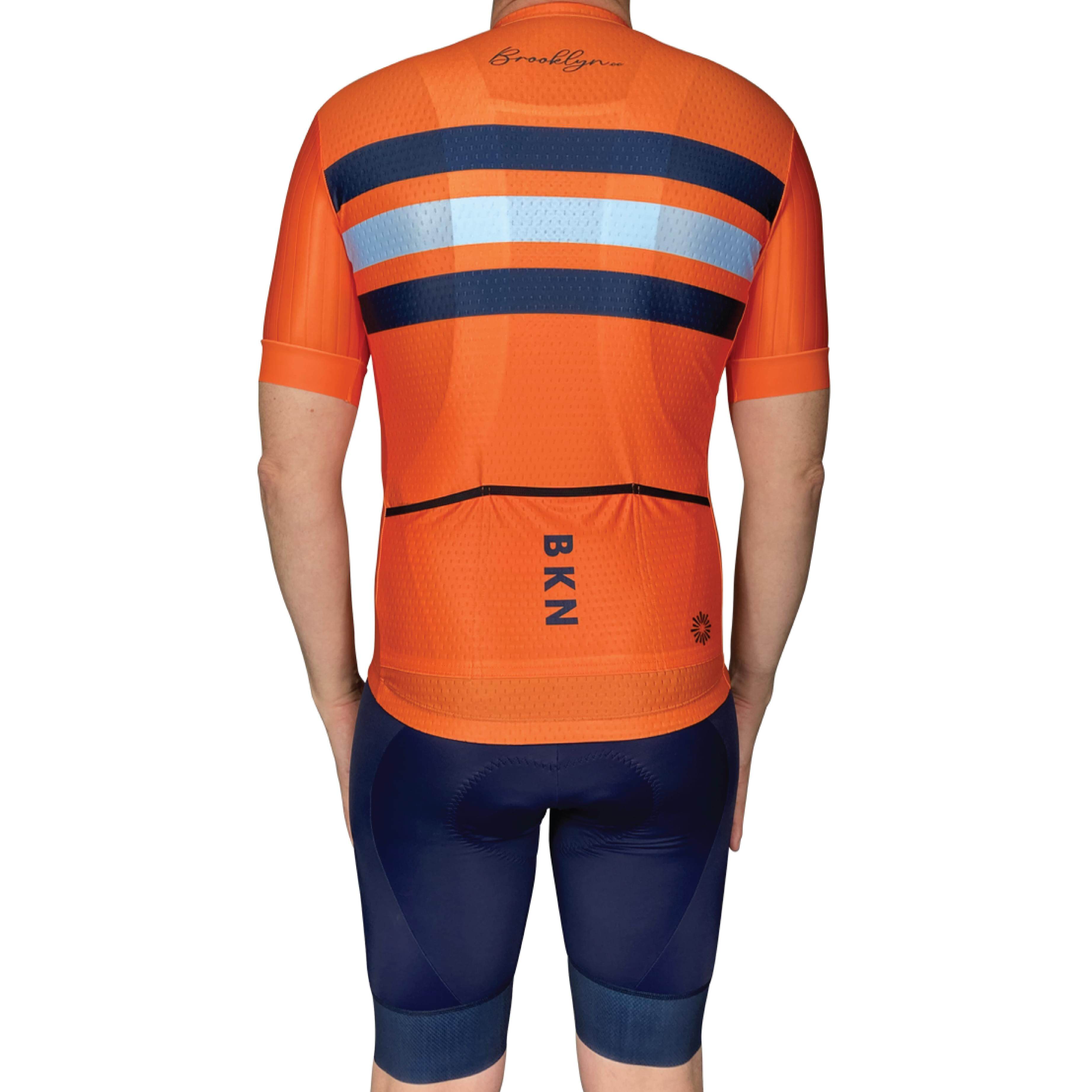 Pro Maximus Men's Cycling Bundle: Orange Jersey, Bib Shorts & Socks