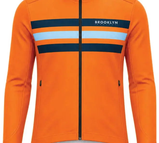 Men's Pro Thermal Windproof Cycling Jacket - Bright Orange