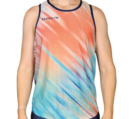 Men's Elite Lightweight Run Singlet - Breathable Technical Singlet, Multi-Colour