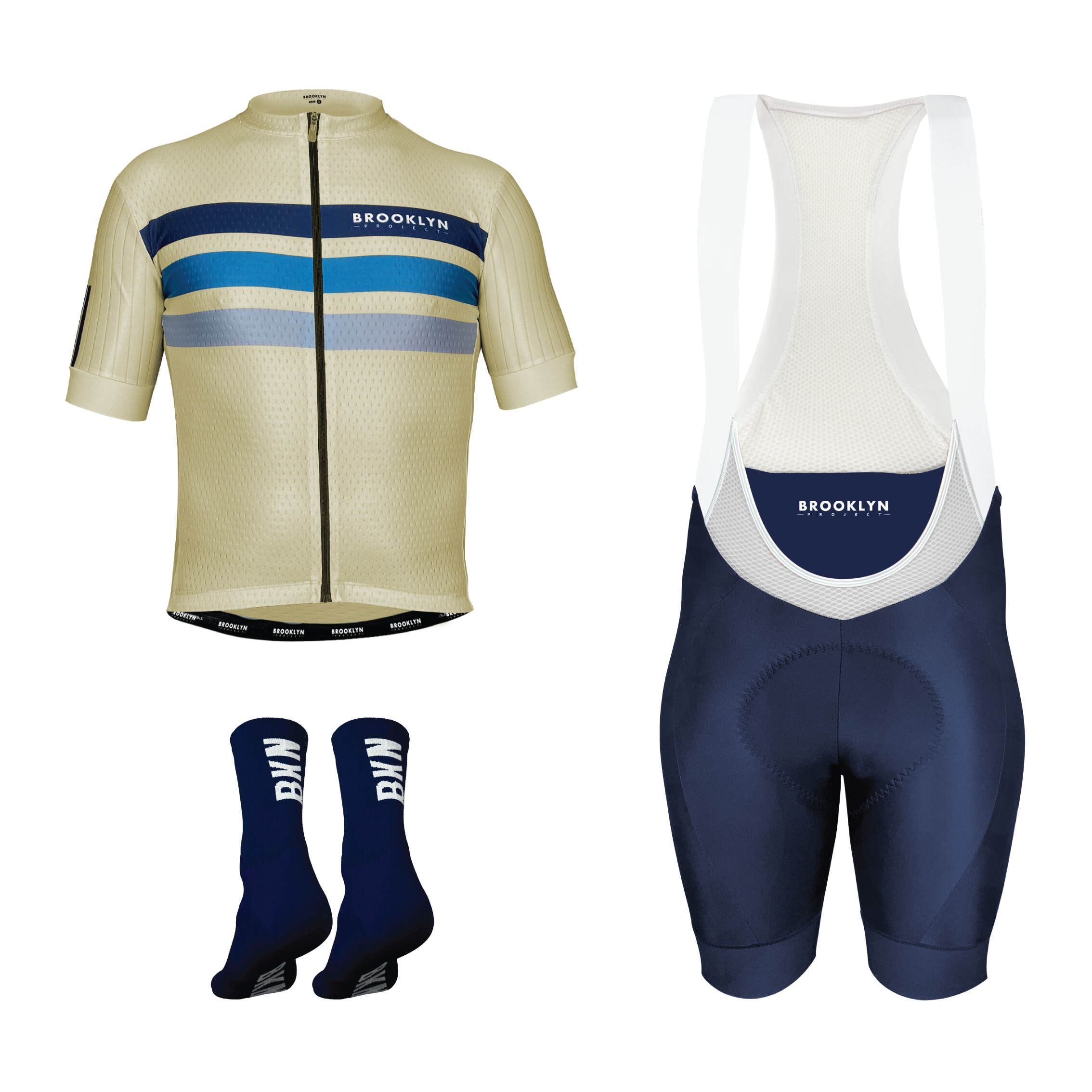 Pro Maximus Men's Cycling Bundle: Navy Jersey, Bib Shorts & Socks