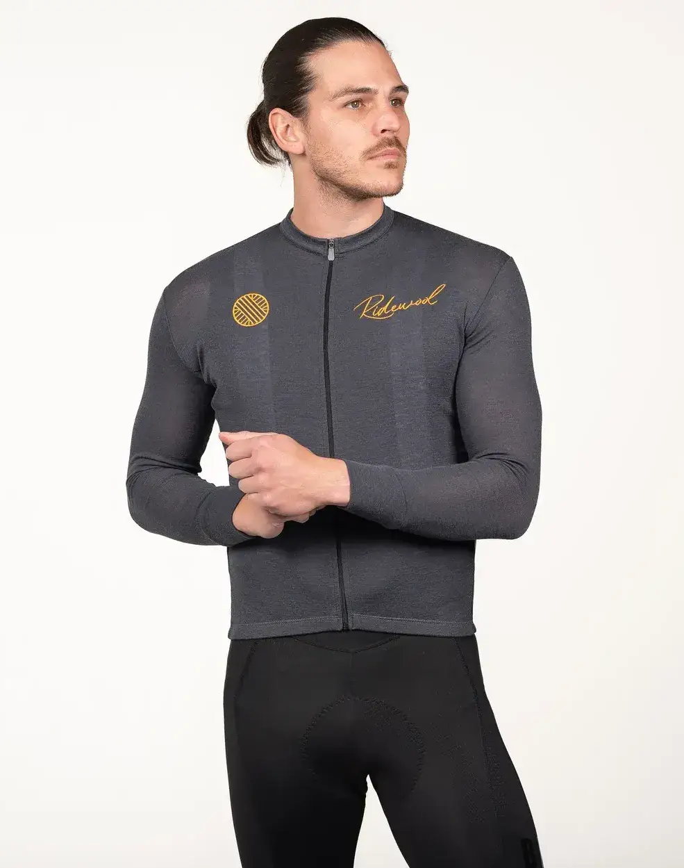 Merino Wool Cycling Jersey Long Sleeve Ridewool Grey